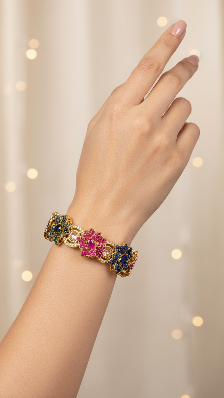 Bracelete Folheado Semi Joia Dourado #1026