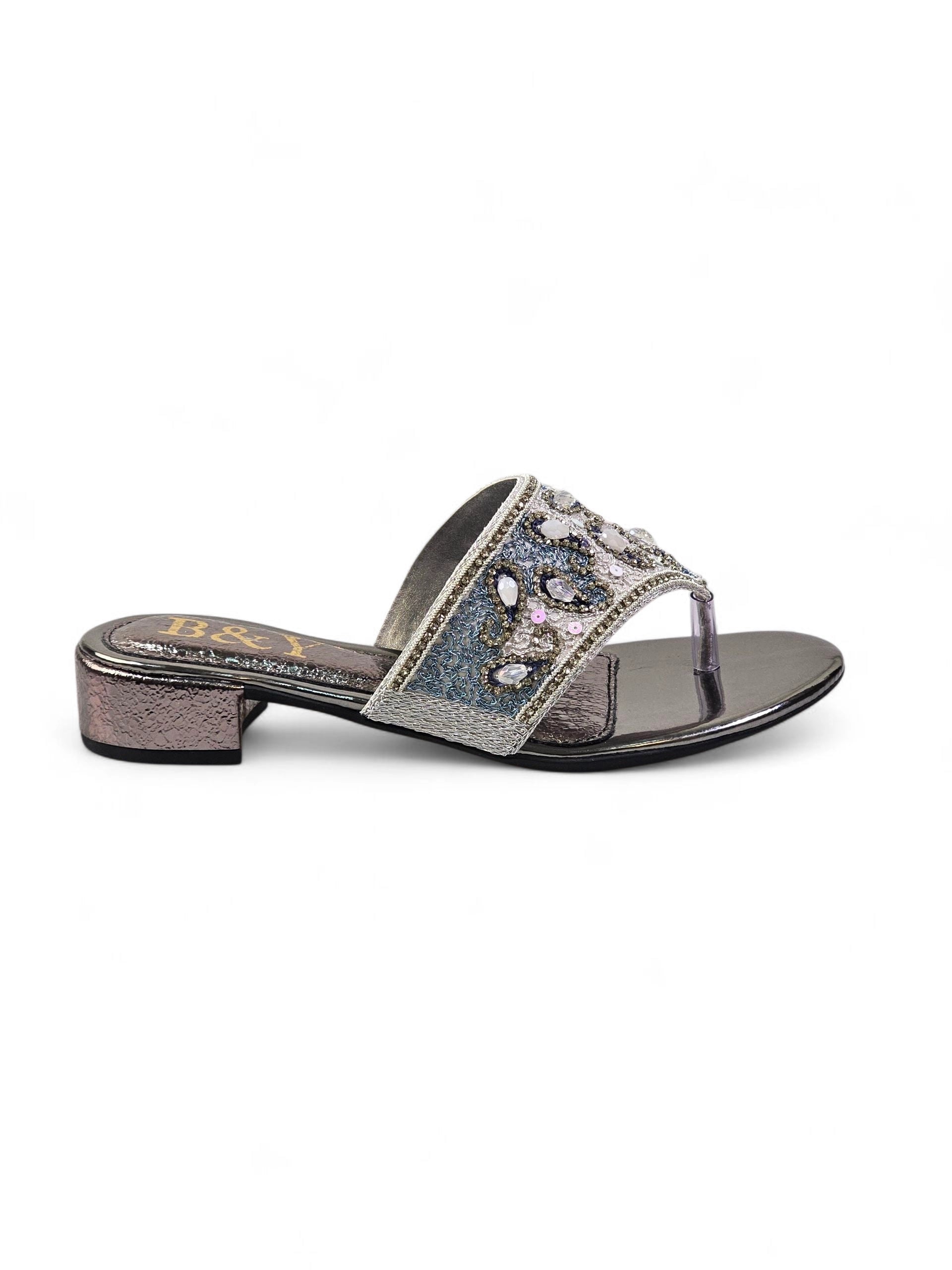 Chinelo 9441 Prata Salto Bloco