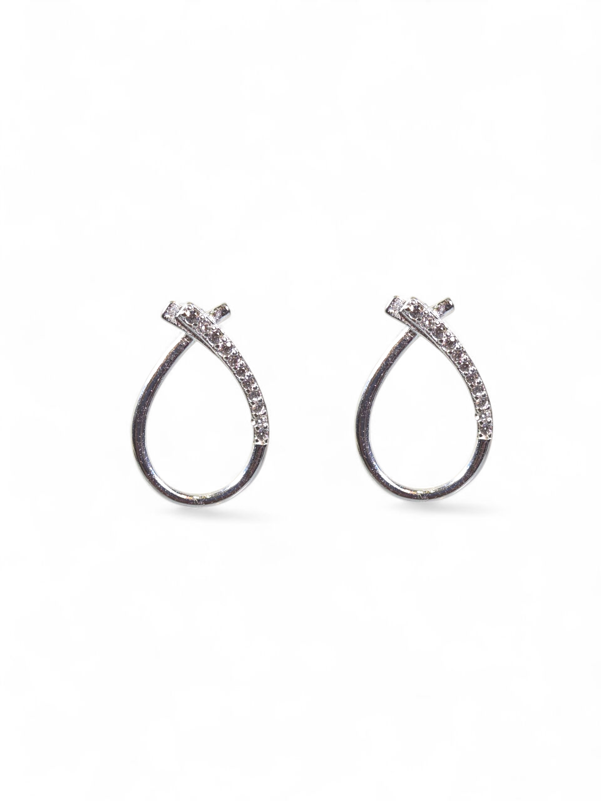 Brinco Prata 925 com Zirconias Brancas 1004