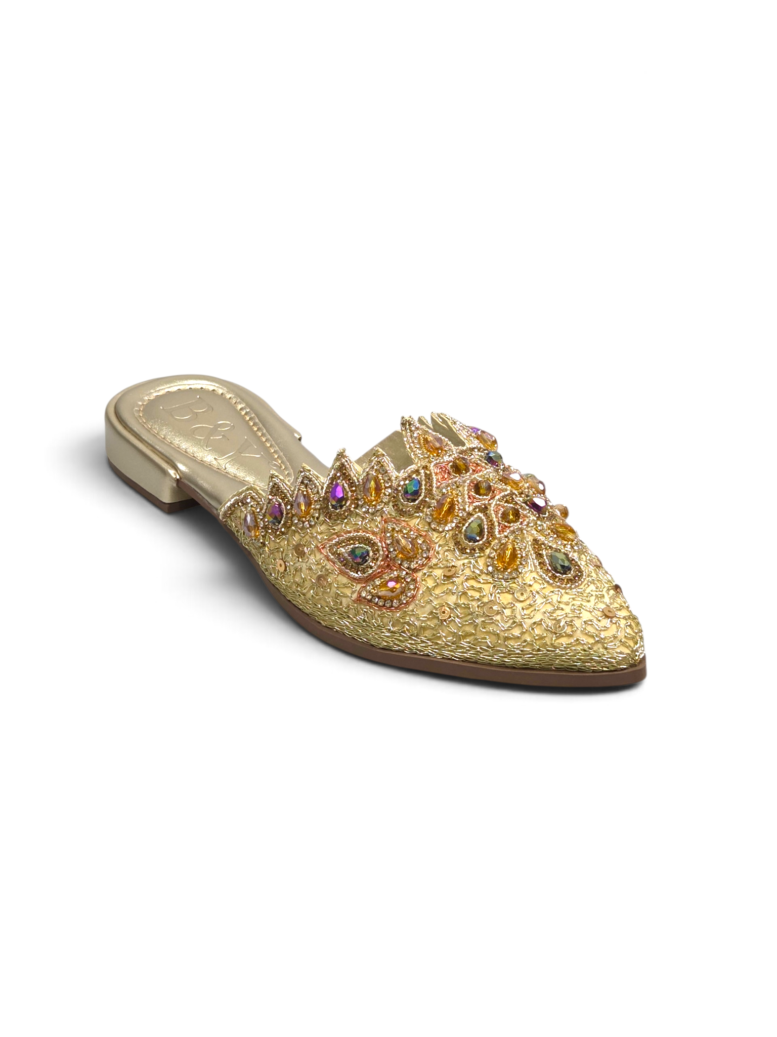 Mule 9419 Dourado Salto Baixo 2 Cm