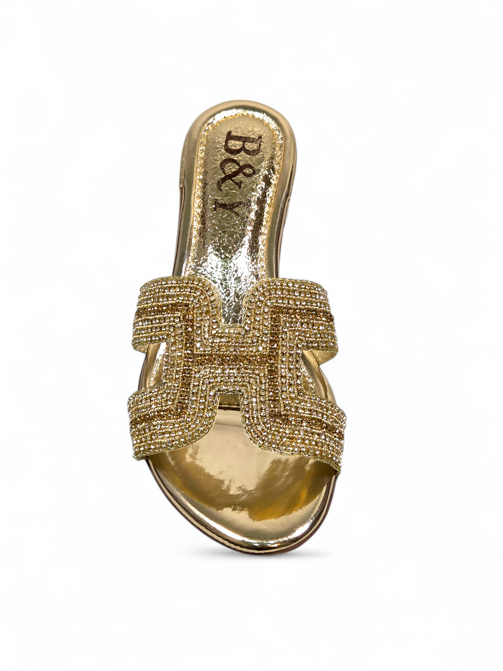 Tamanco 9568 Dourado Salto Bloco 3 cm