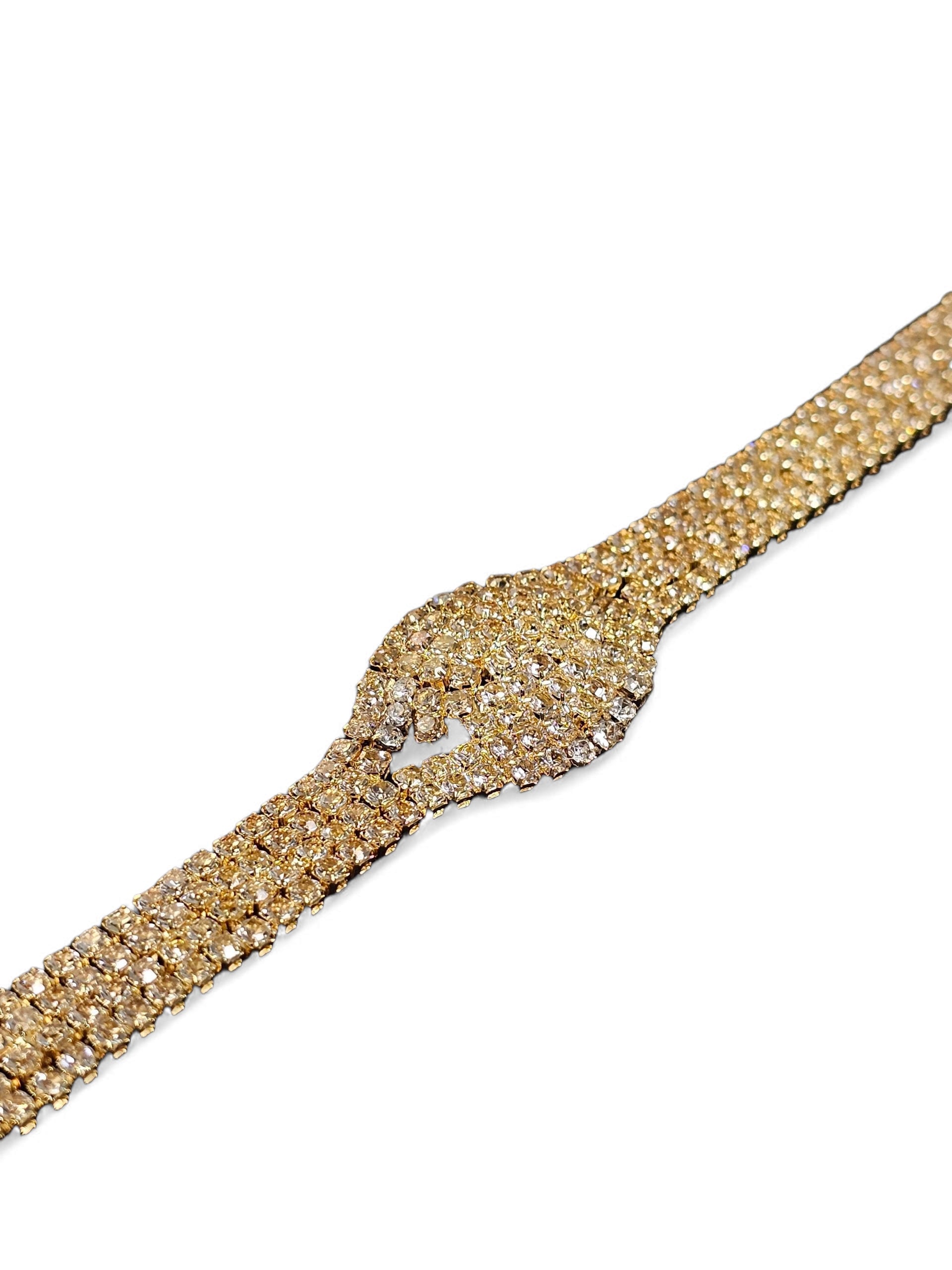 Pulseira Cristal Dourada 007