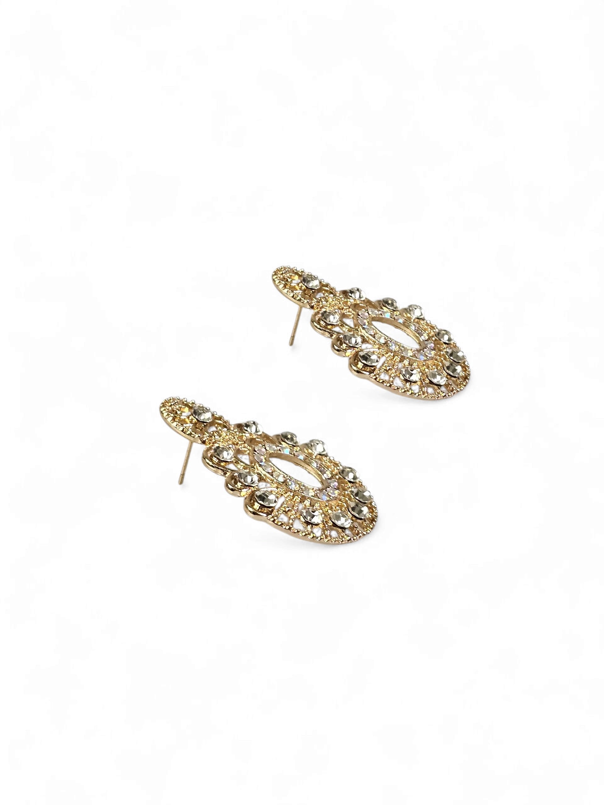 Brinco Cristal Dourado 038