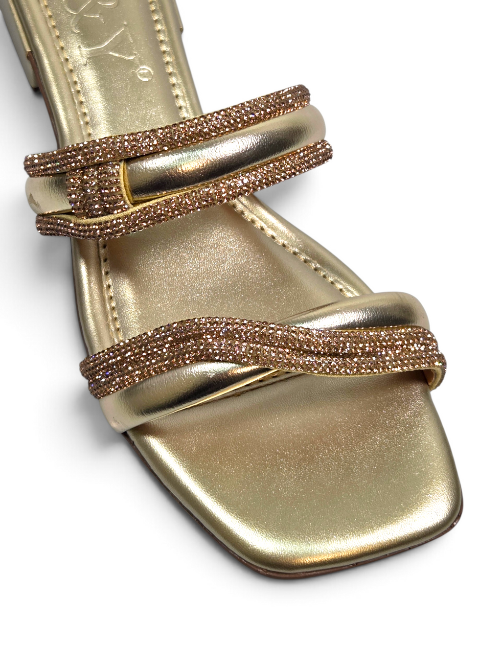 Tamanco 9868 Dourado Salto Baixo 2 cm