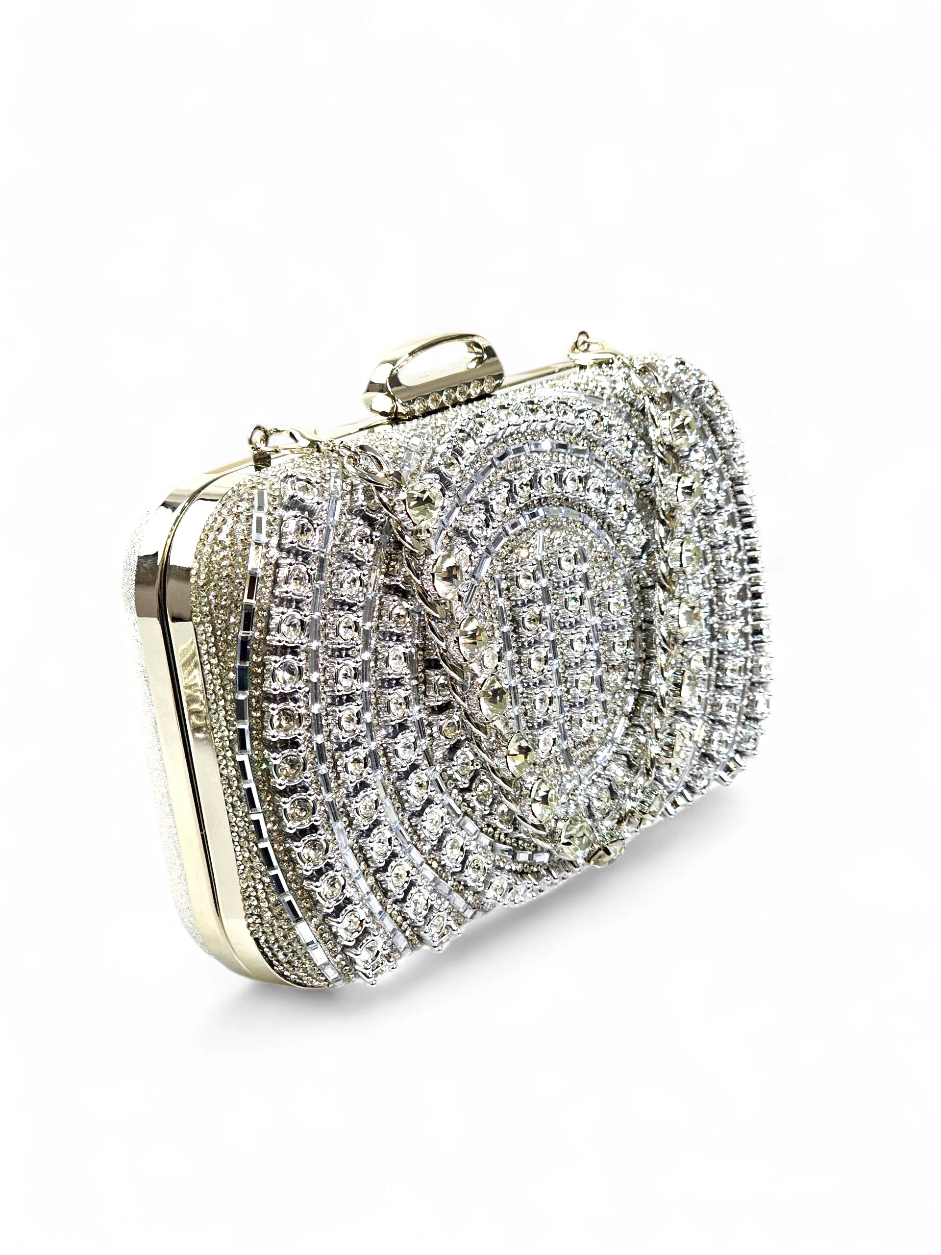 Bolsa Clutch Cristal Prata 1023