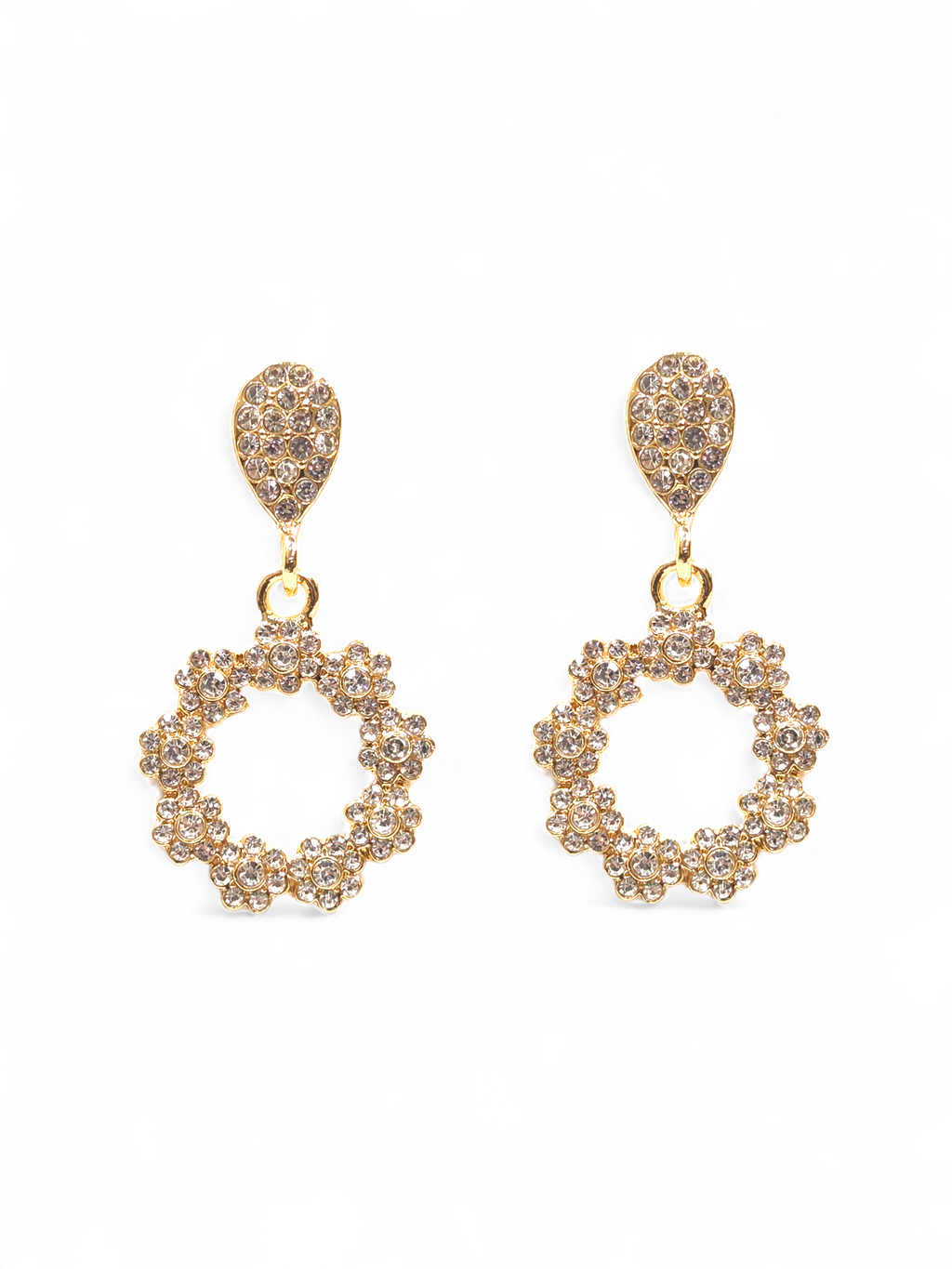 Brinco Cristal Zirconia Dourado 088