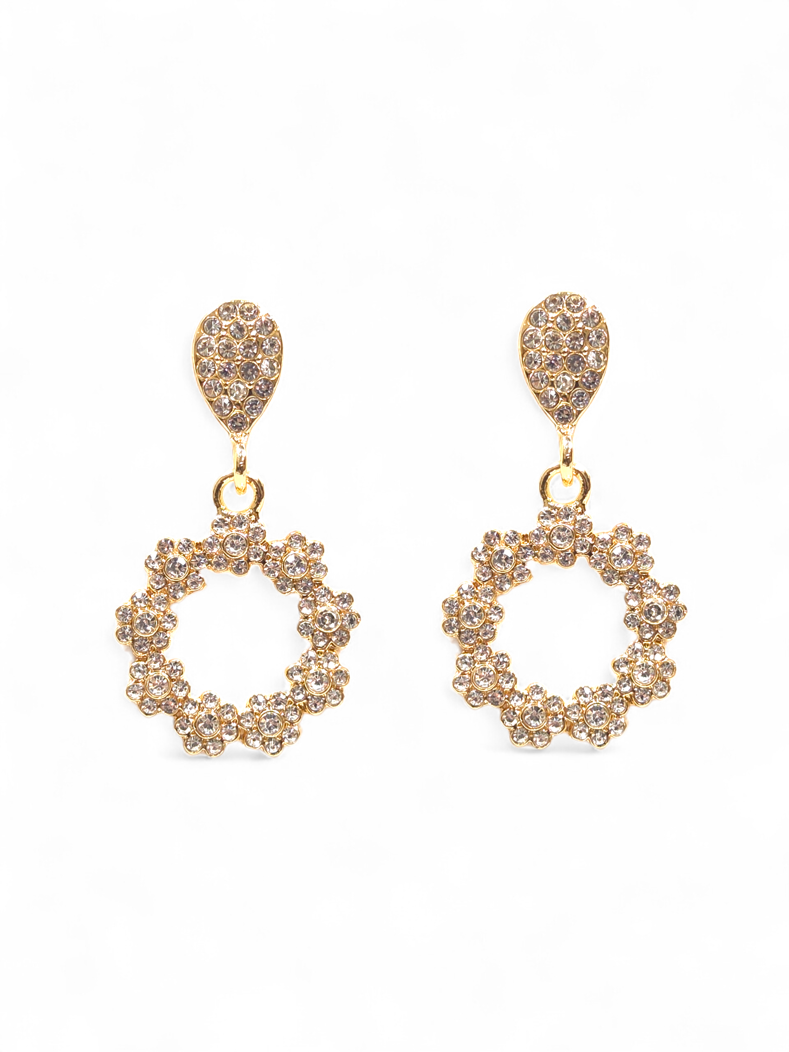 Brinco Cristal Zirconia Dourado 088