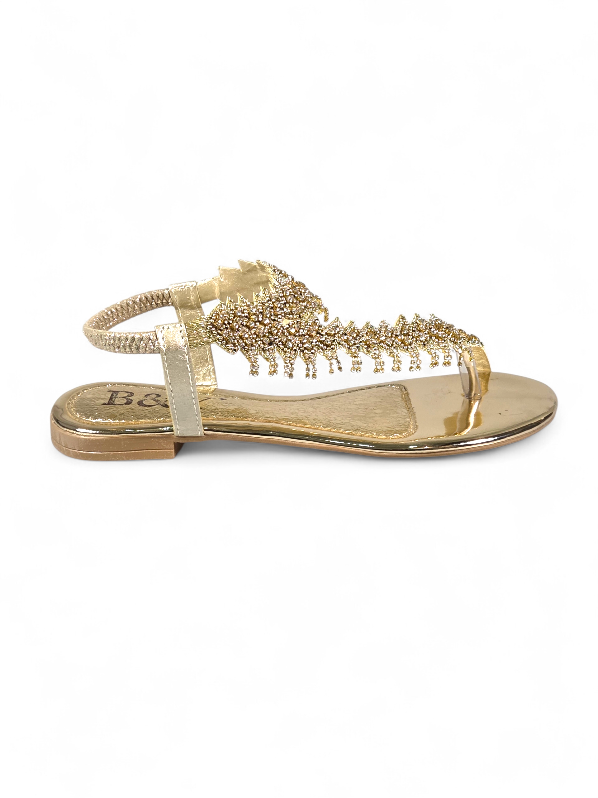 Sandália 9542 Dourado Colorido Sem Salto