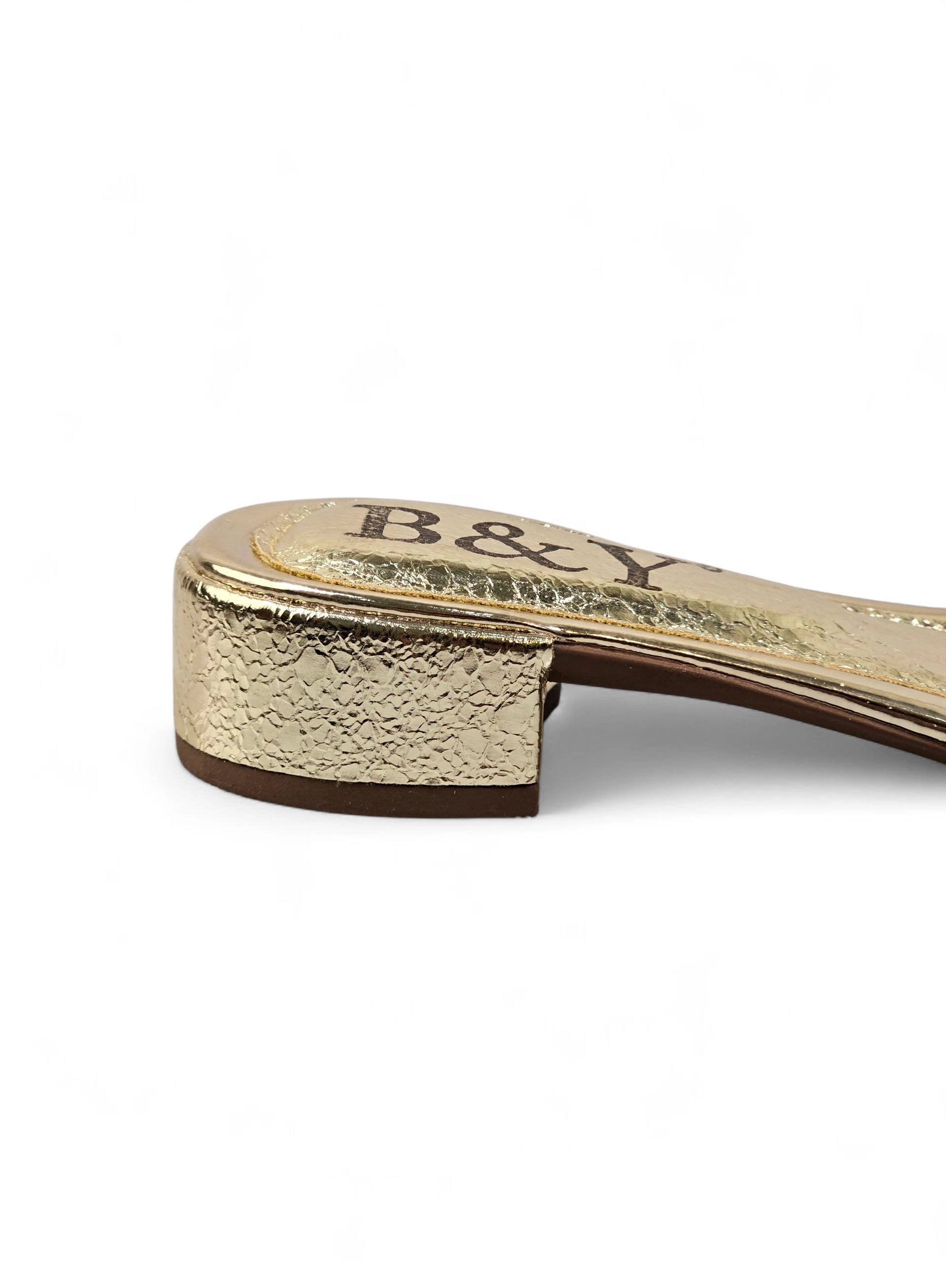 Tamanco 9367 Dourado Salto Bloco