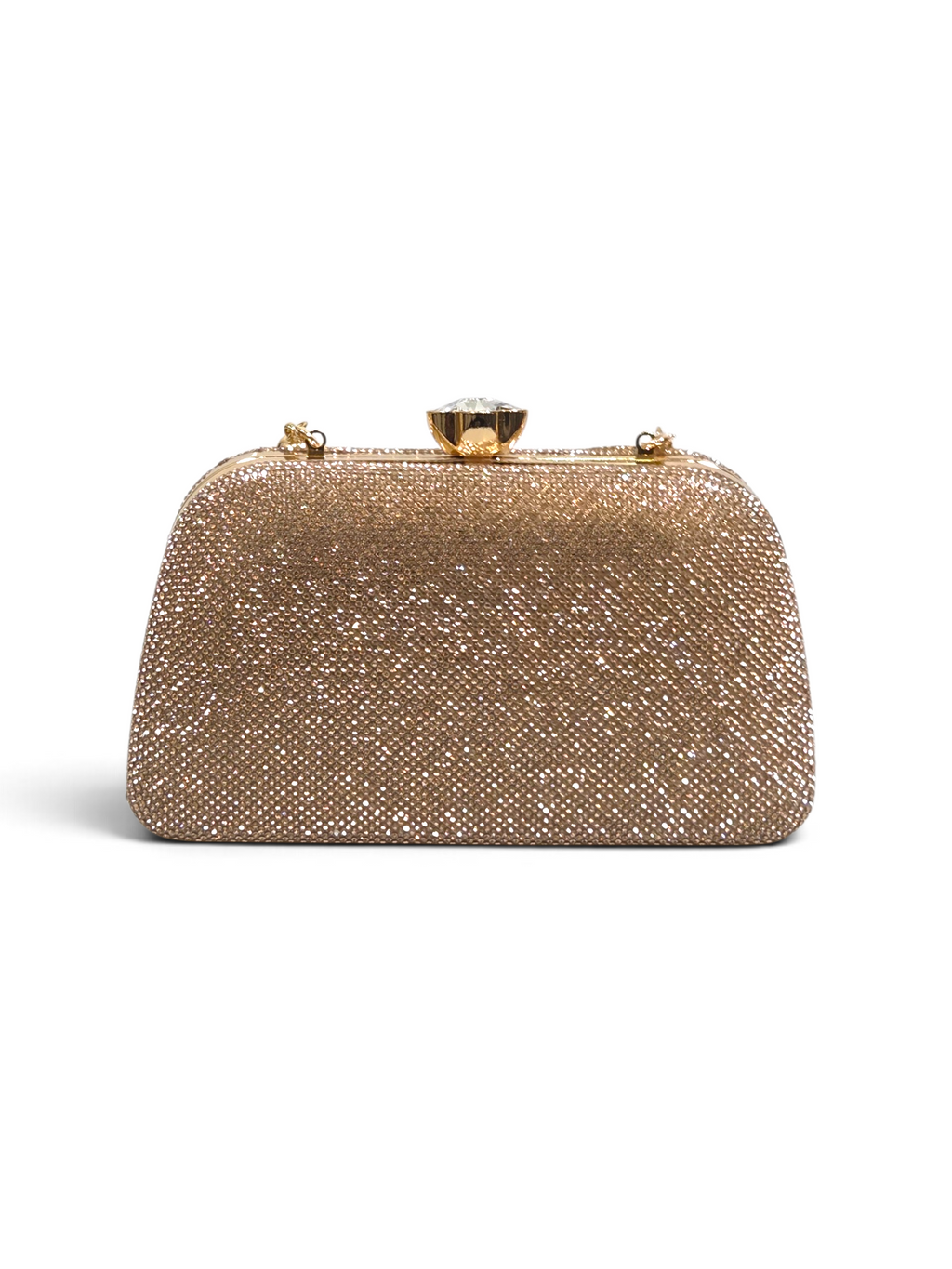 Bolsa Glamour Clutch Cristal Champagne 1093