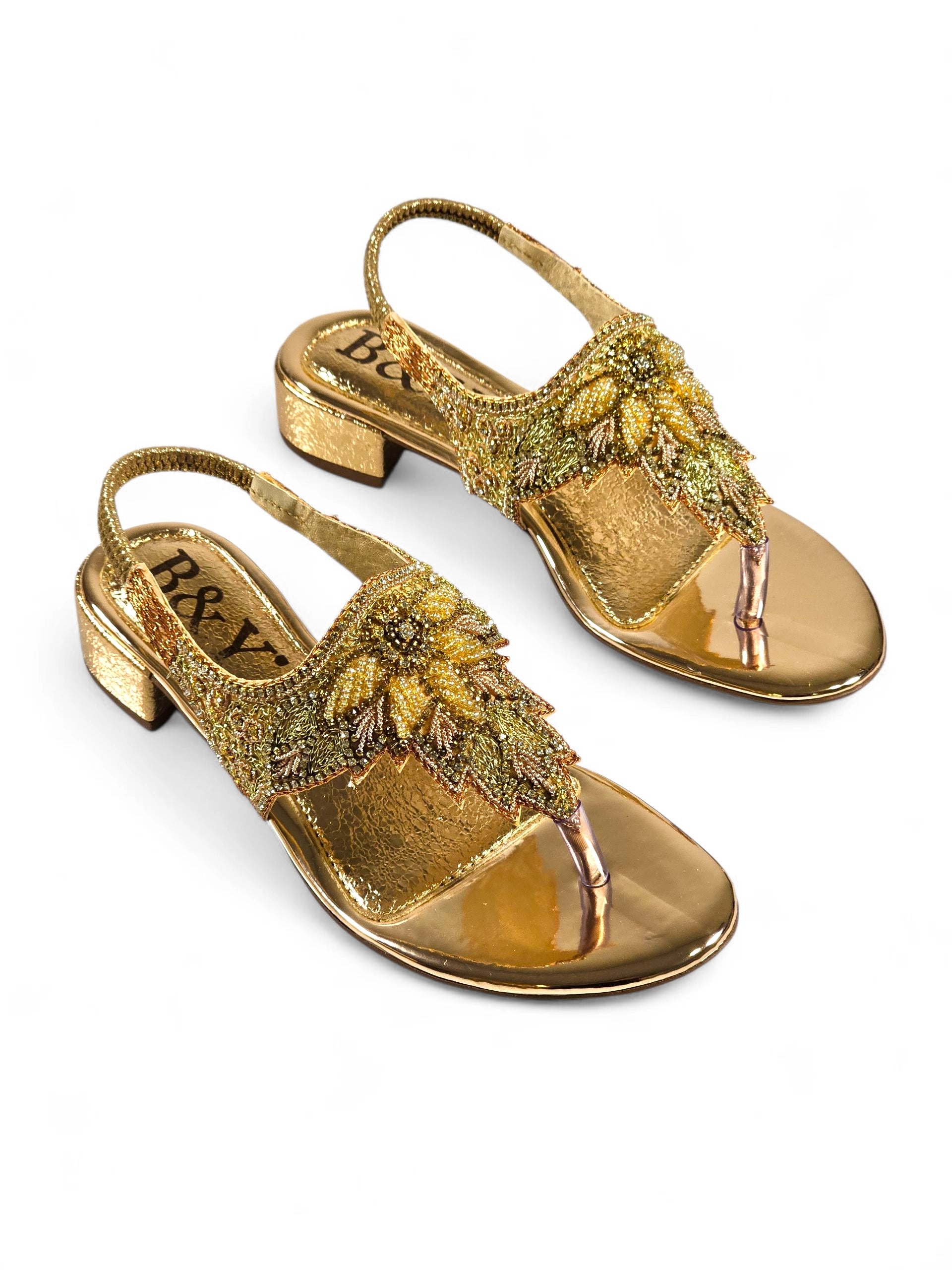 Sandália 9398 Bronze Com Salto Bloco