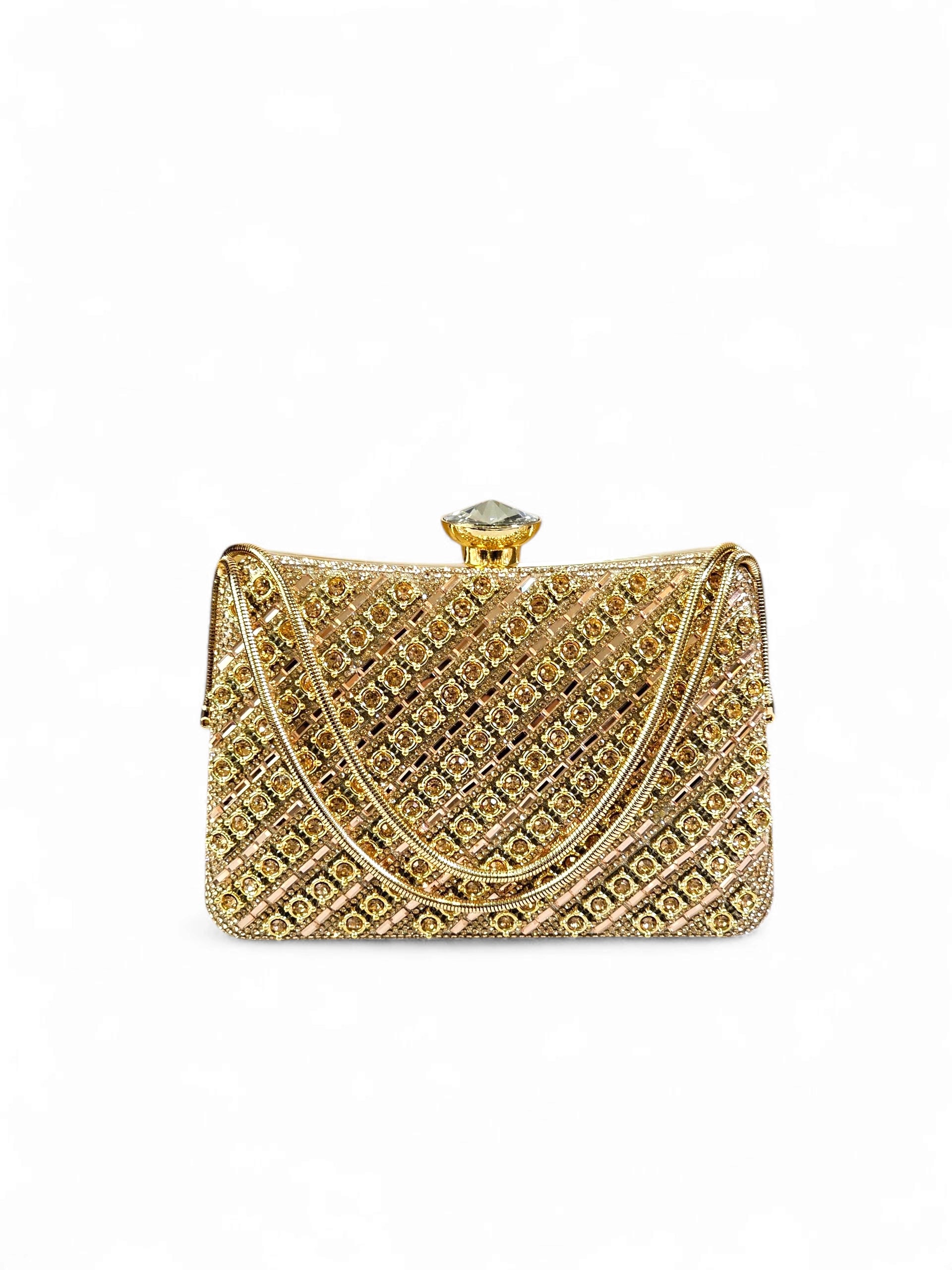 Bolsa Clutch Cristal Champagne 1013