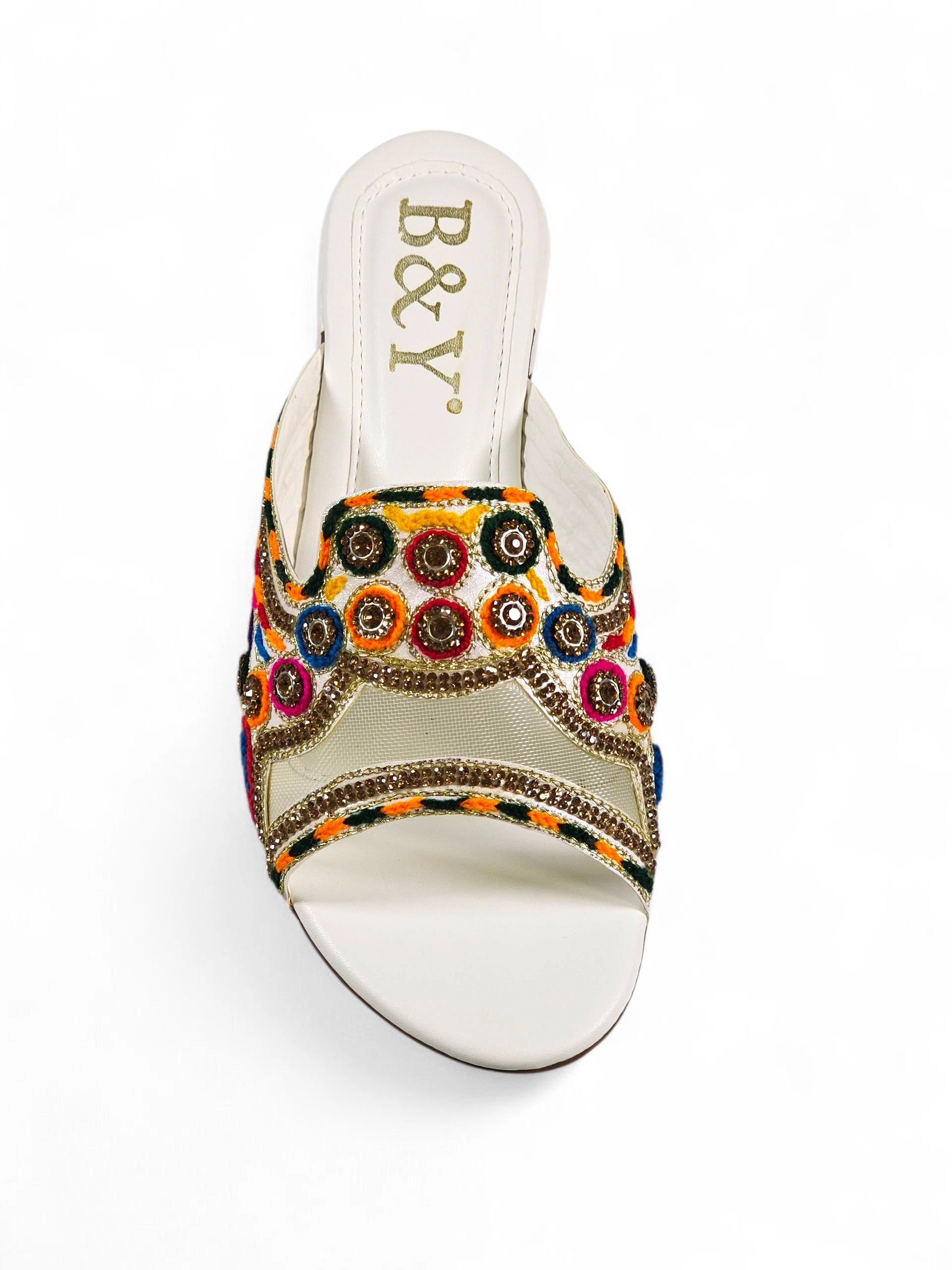 Tamanco 9327 Branco Salto Bloco