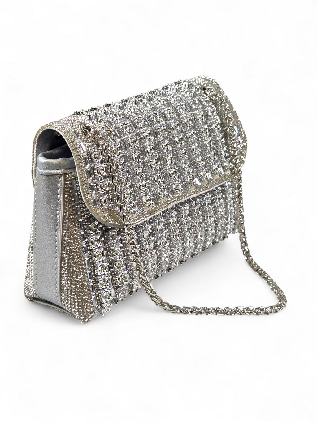 Bolsa Luxo Cristal Prata 1044