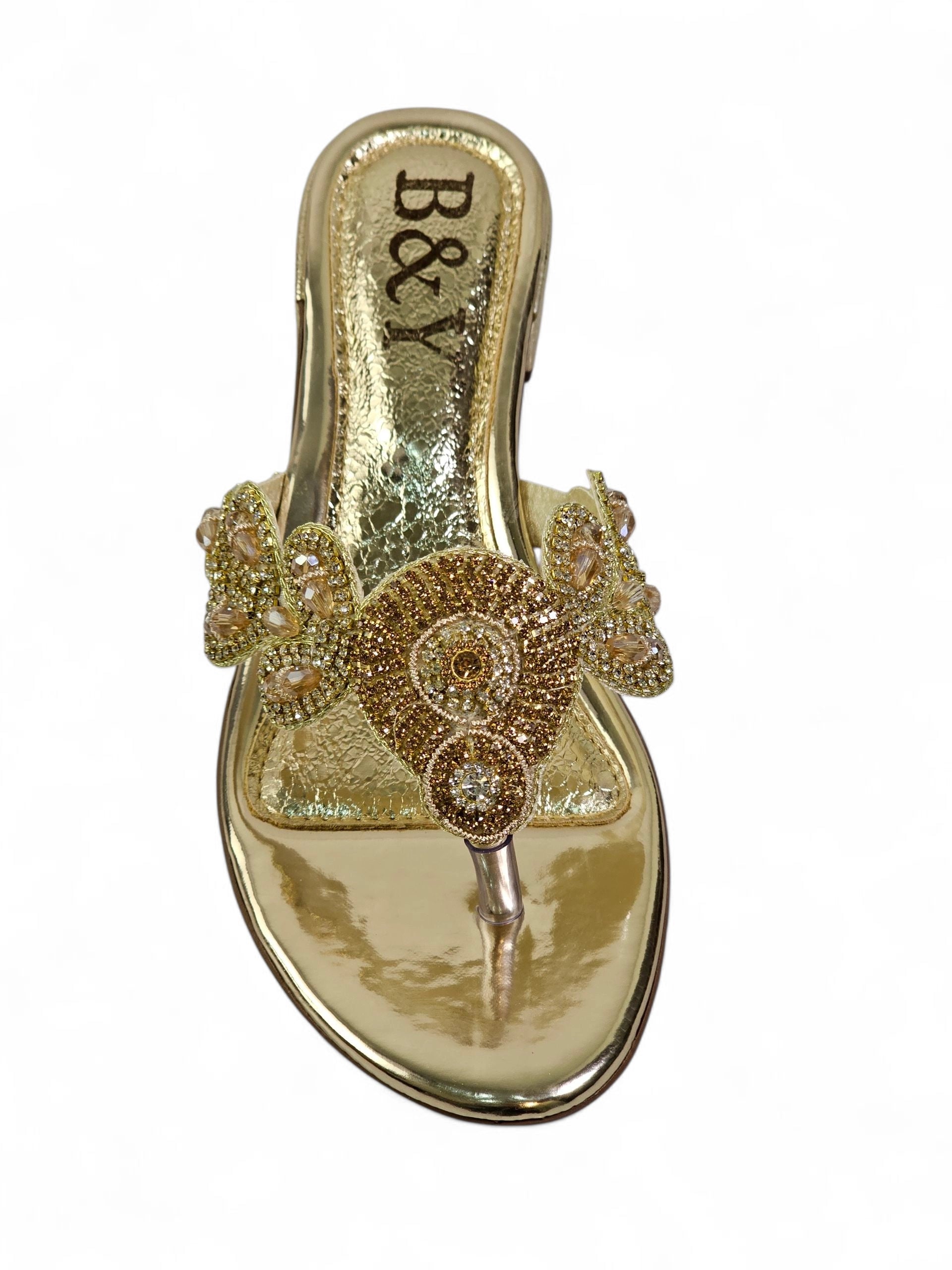 Chinelo 4020 Dourado Salto Bloco