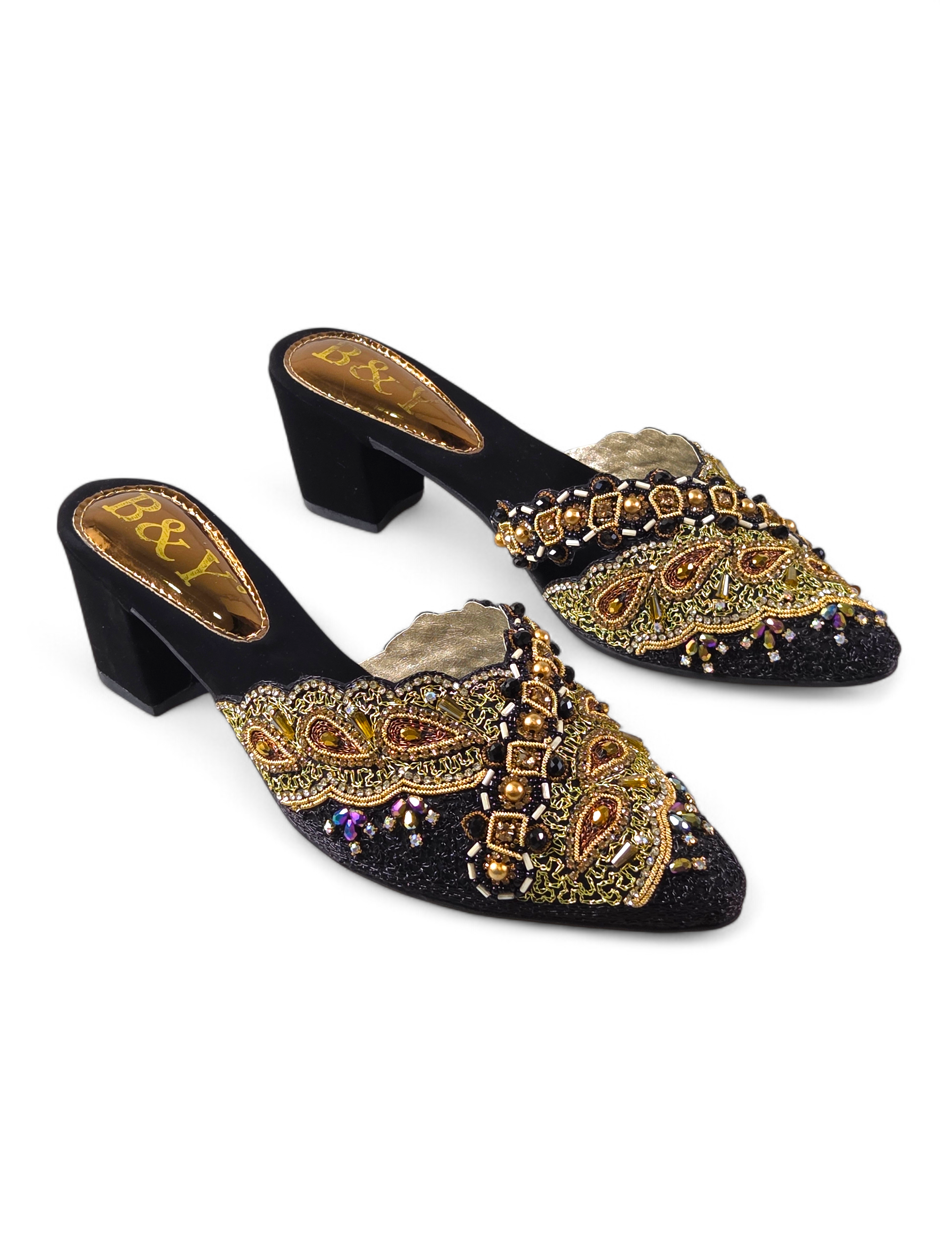 Mule 9497 Preto Salto Medio