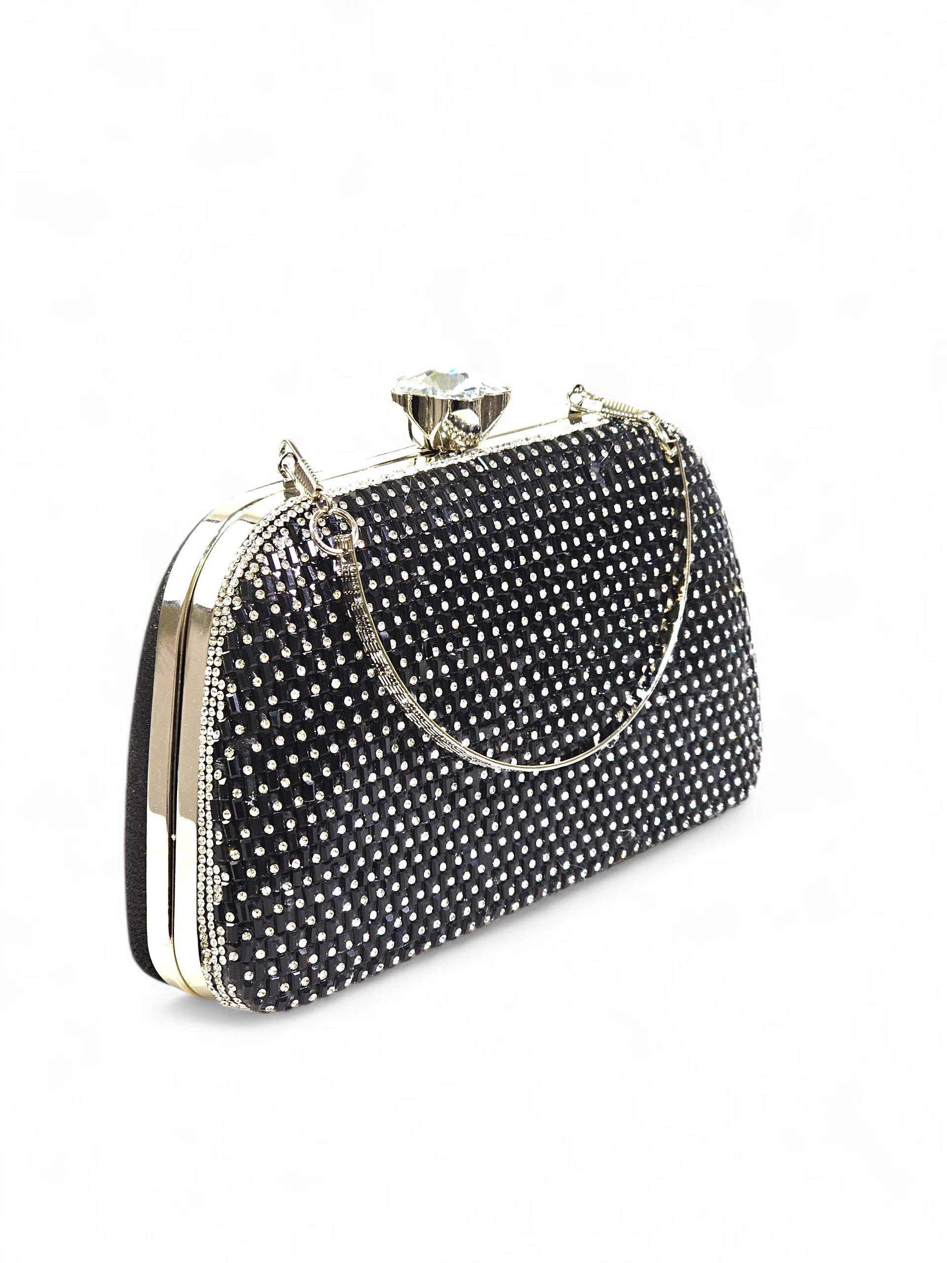 Bolsa Clutch Cristal Preto 027