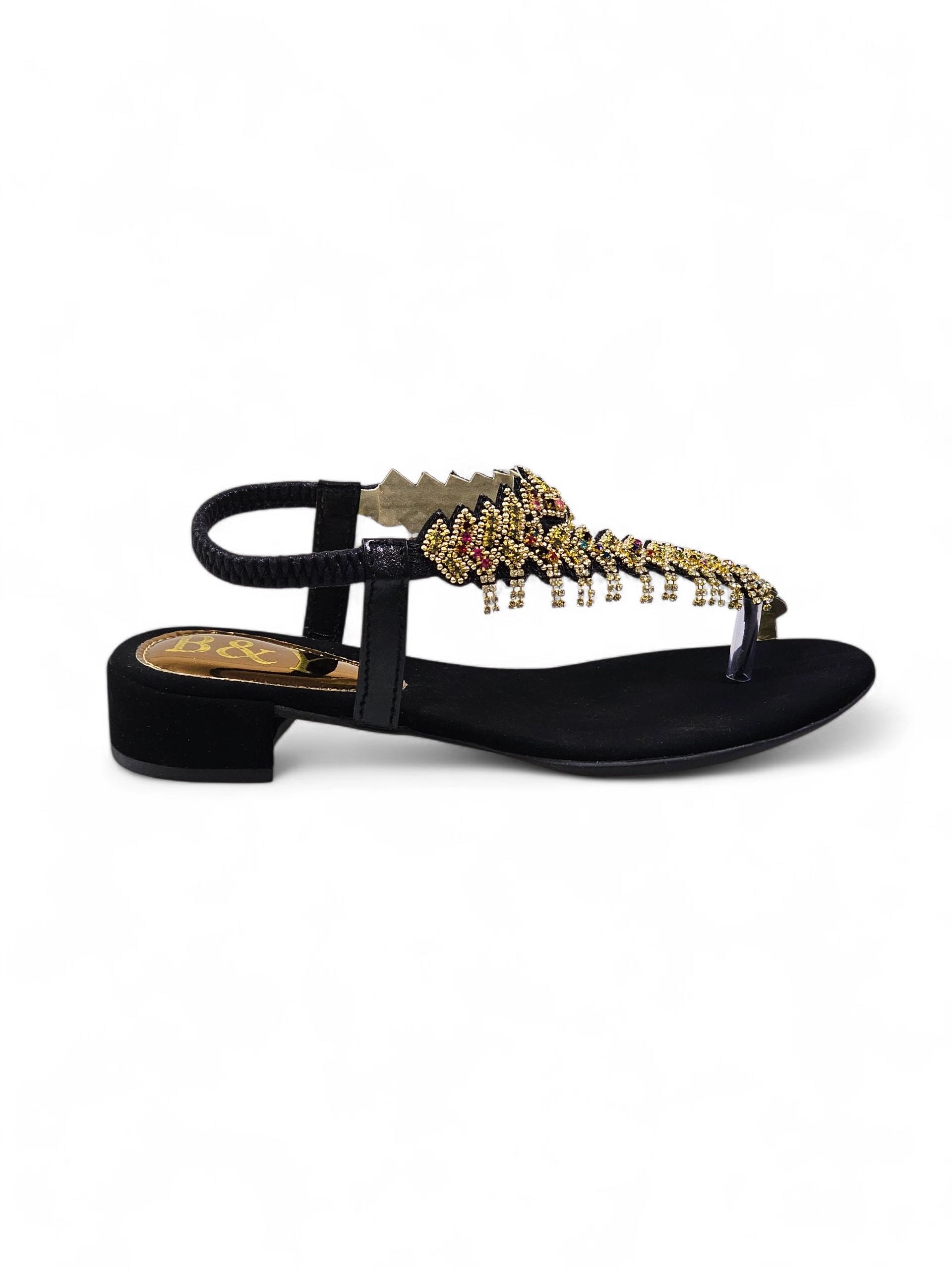 Sandália 9542 Preto Com Salto Bloco 3cm