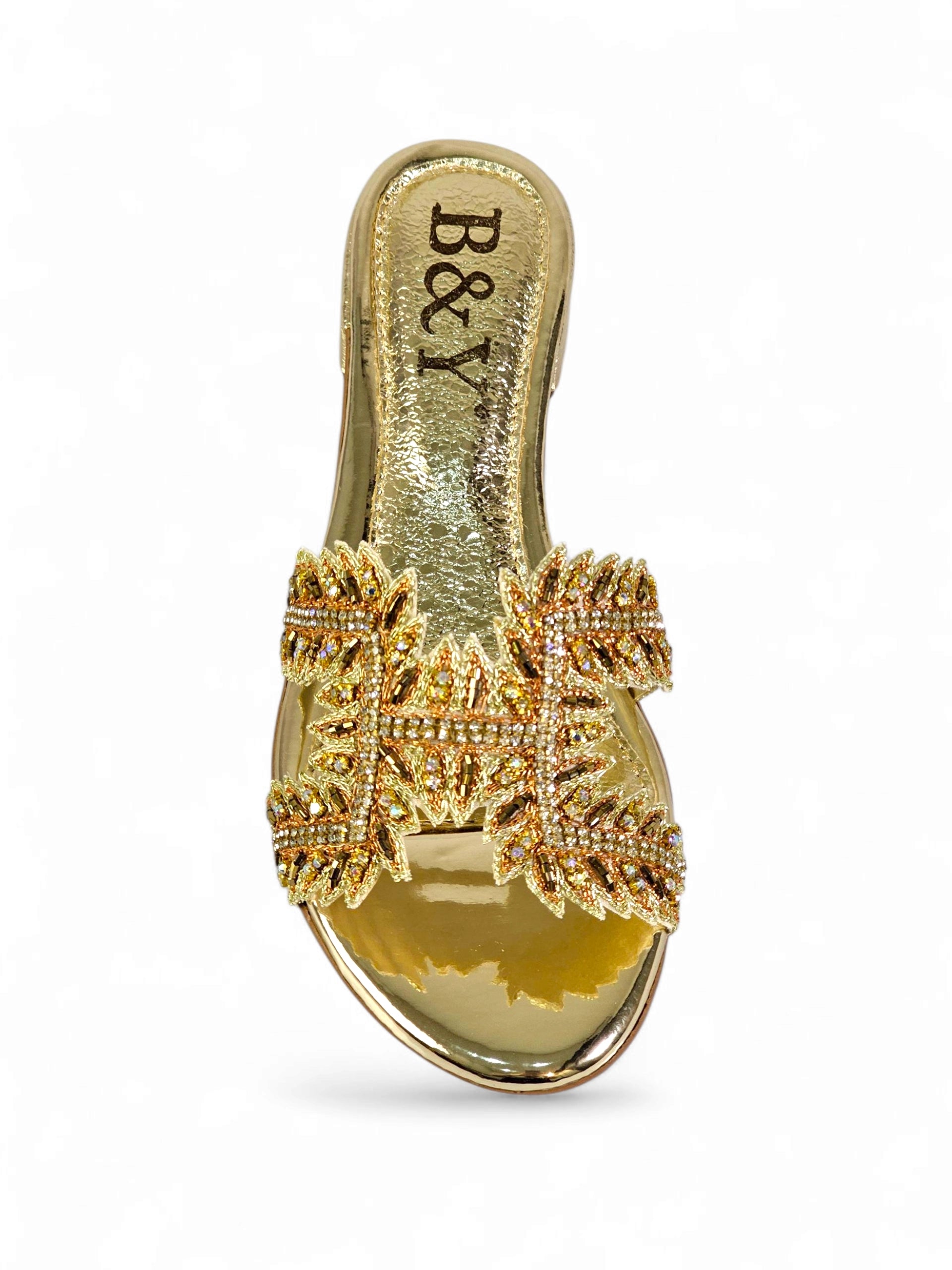 Tamanco 9768 Dourado Salto Bloco