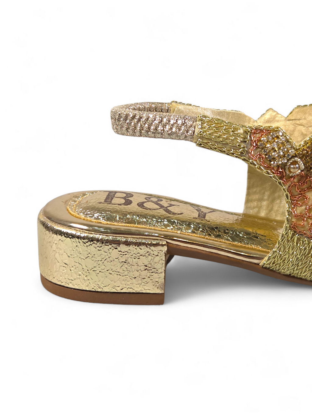 Sandália 9388 Dourado Com Salto Bloco 3cm