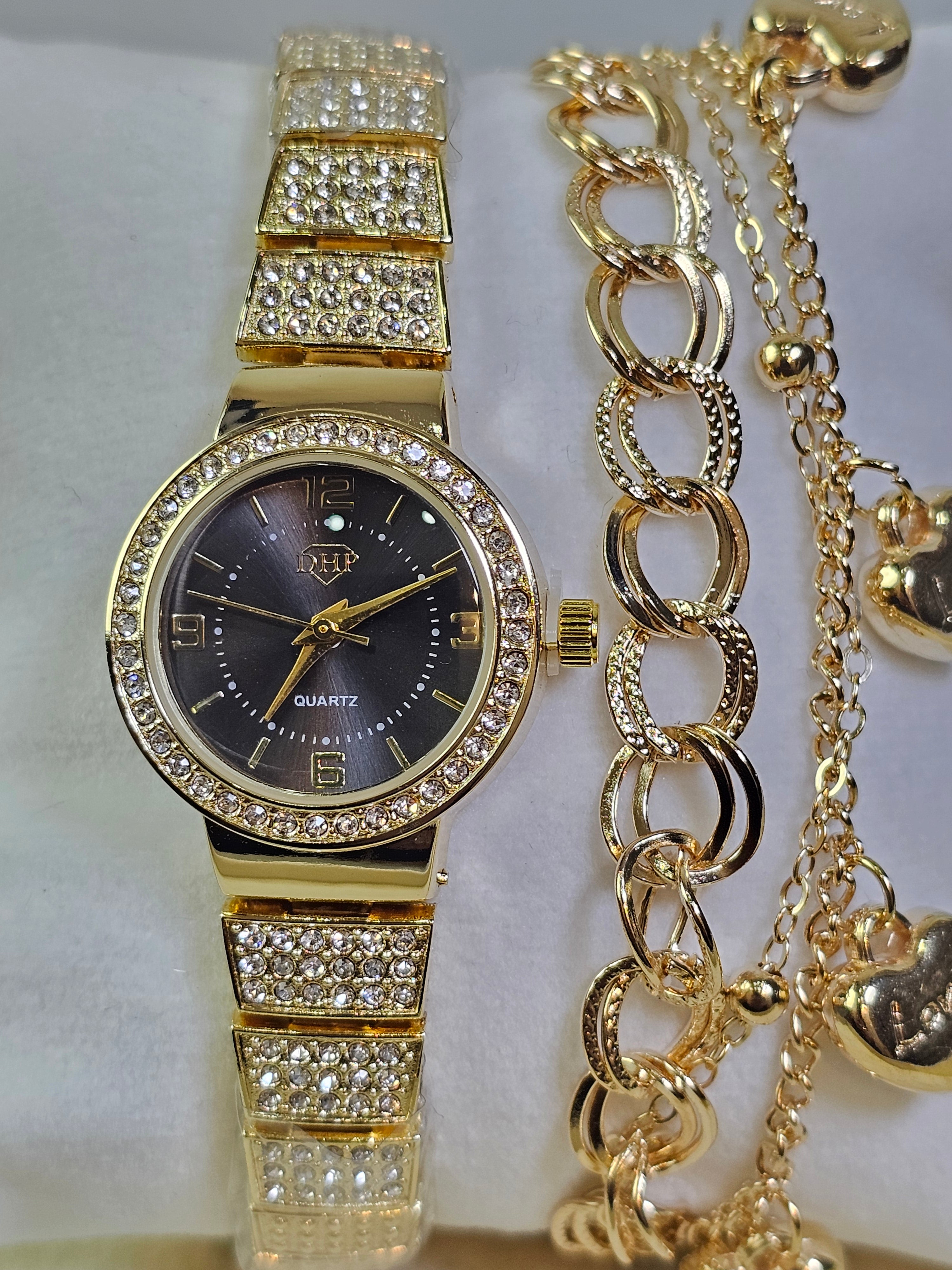 Relógio Prova d’Água com Pulseira Folheada 037