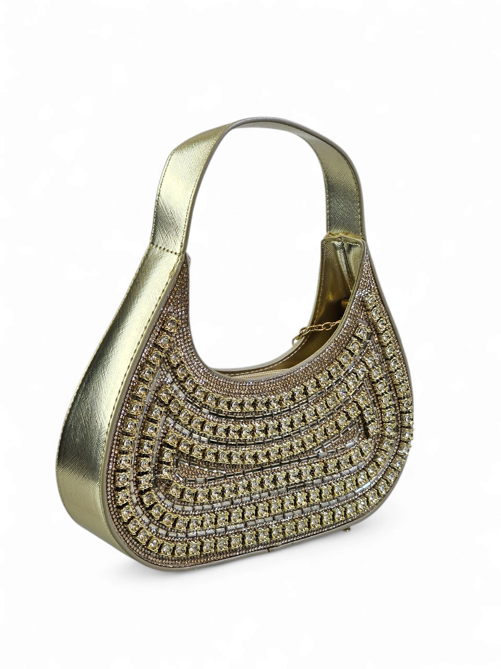 Bolsa Cristal Dourada 002