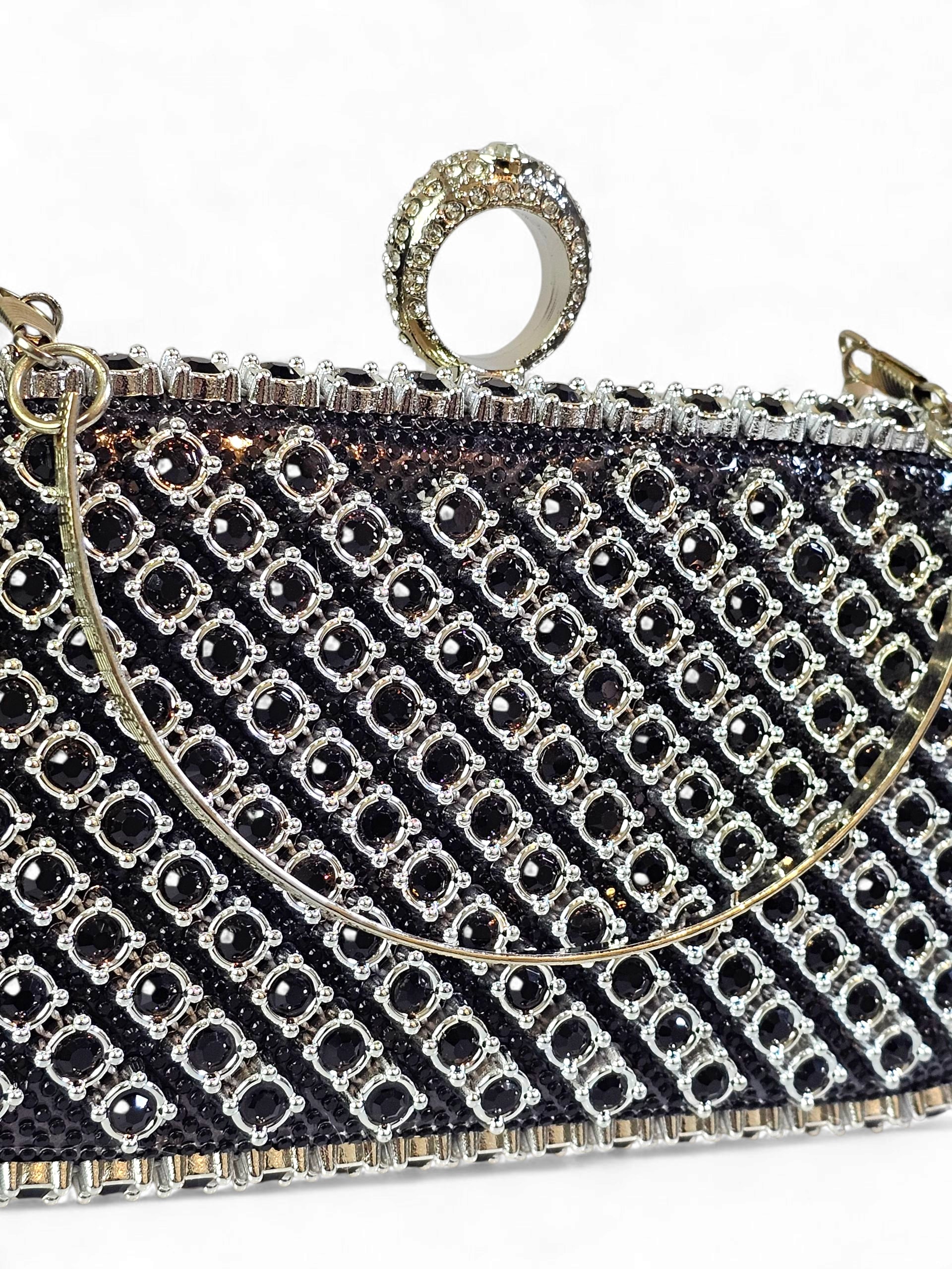 Bolsa Clutch Cristal Preto 016