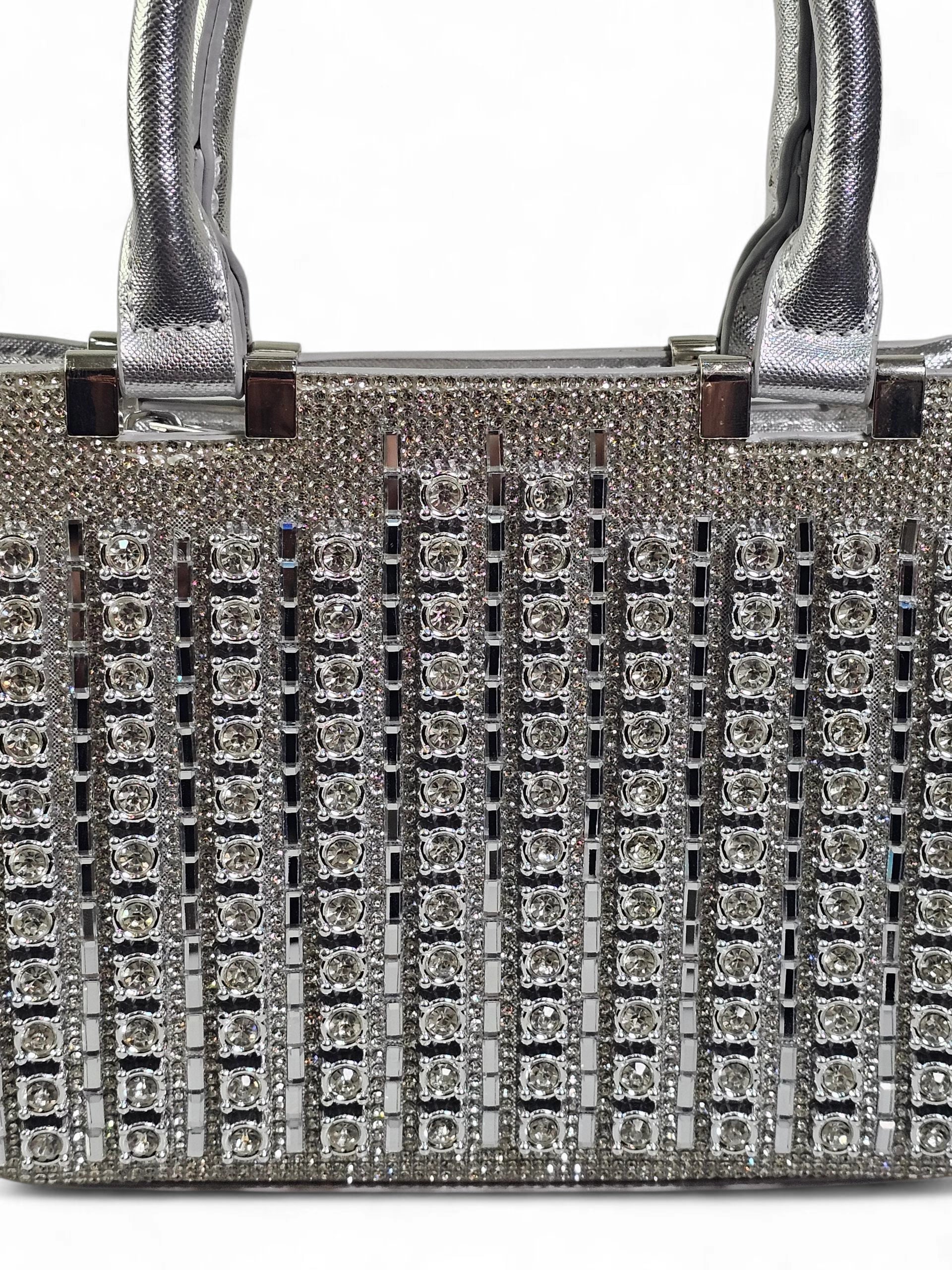 Bolsa Luxo Cristal Prata 1033