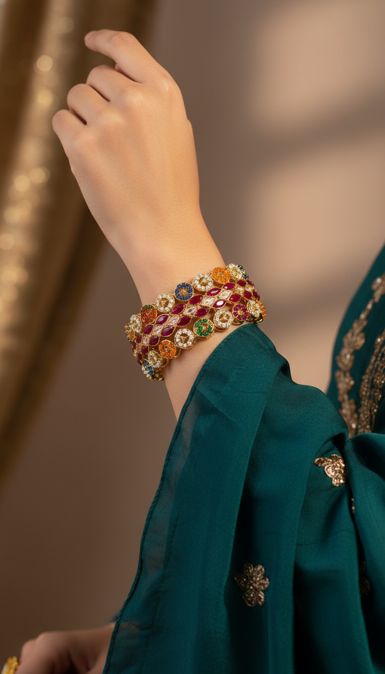 Bracelete Folheado Semi Joia Dourado #1020