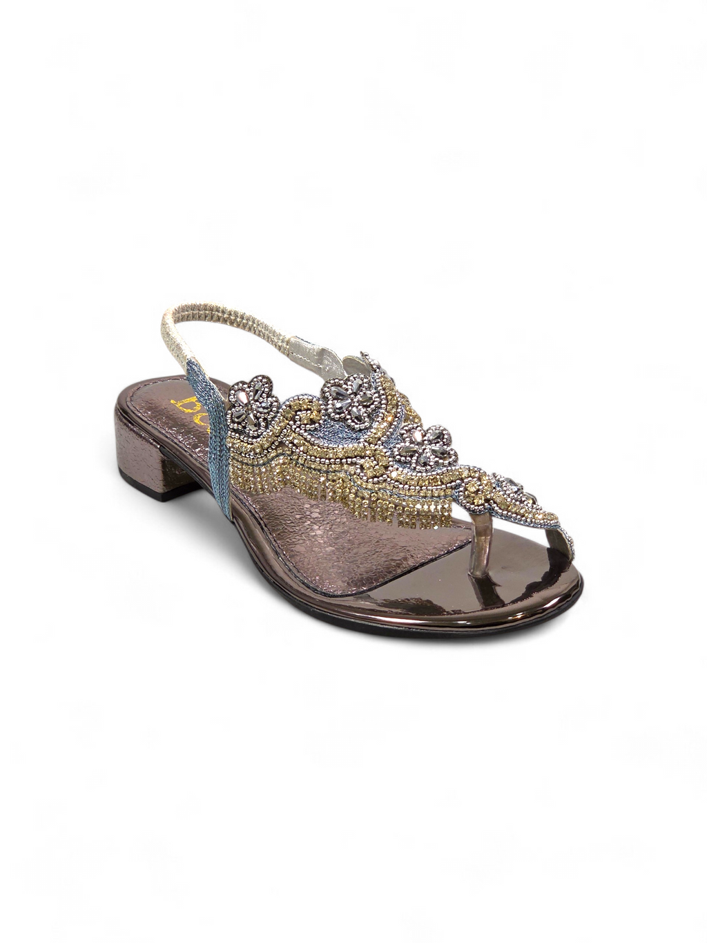 Sandália 9769 Prata Salto Bloco 3 cm