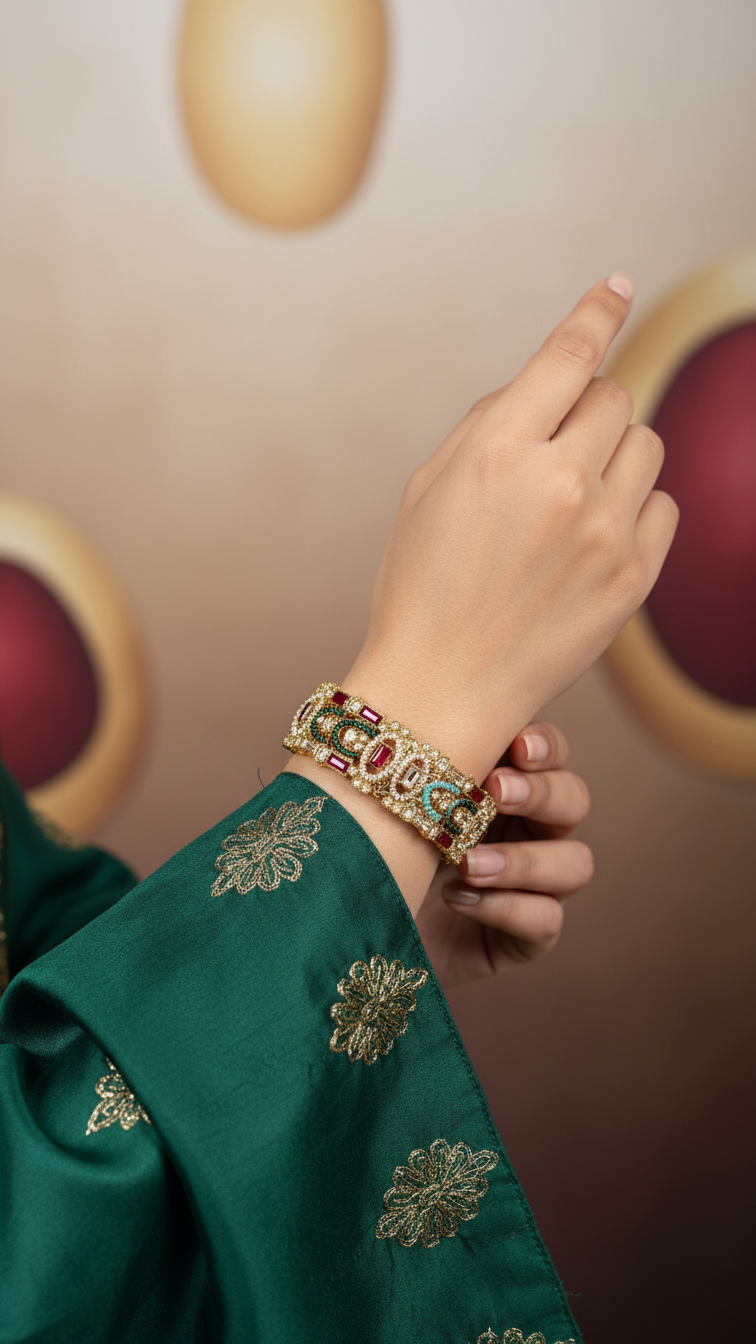 Bracelete Dourado Semi Joia 026