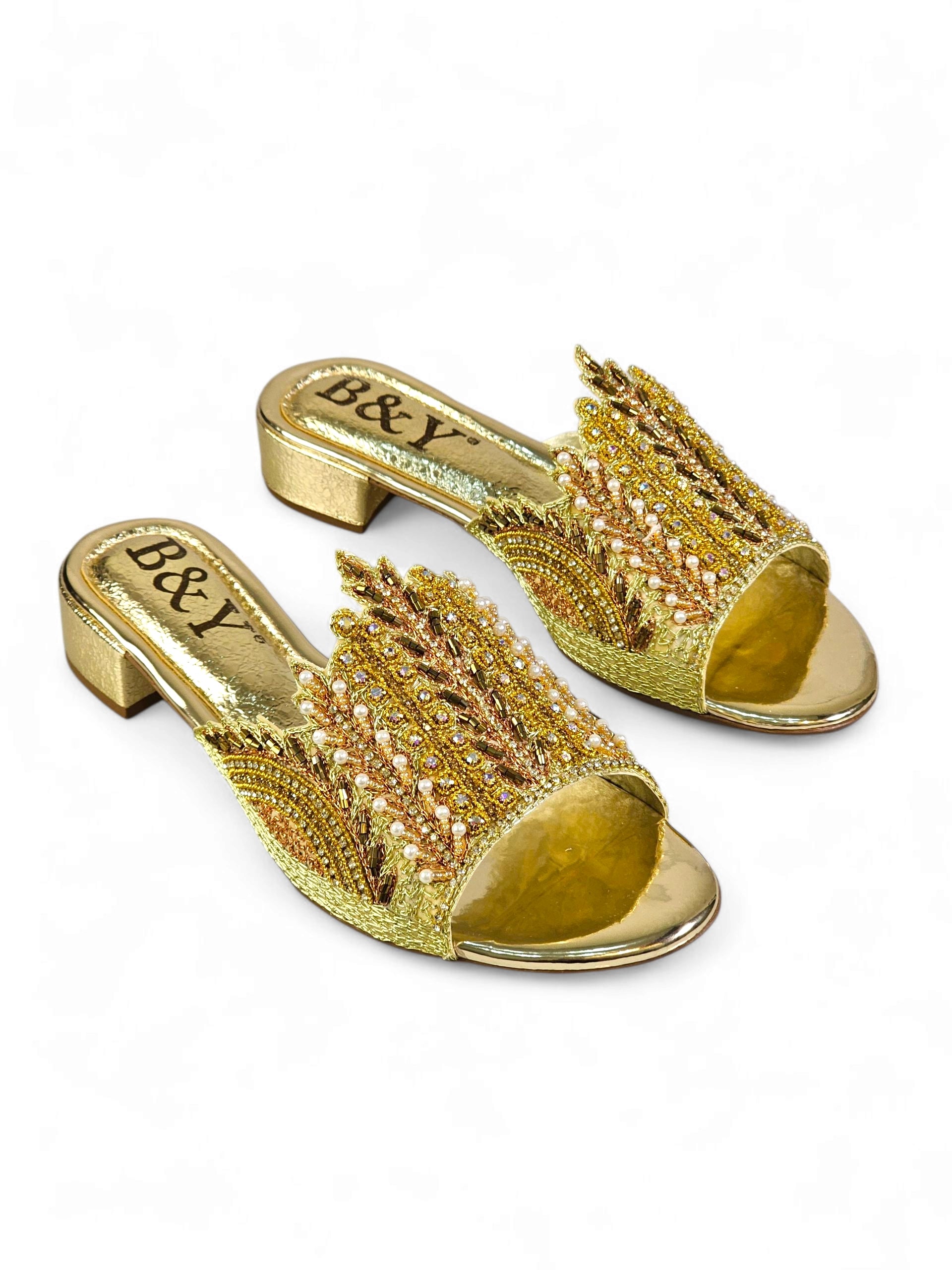 Tamanco 9780 Dourado Salto Bloco