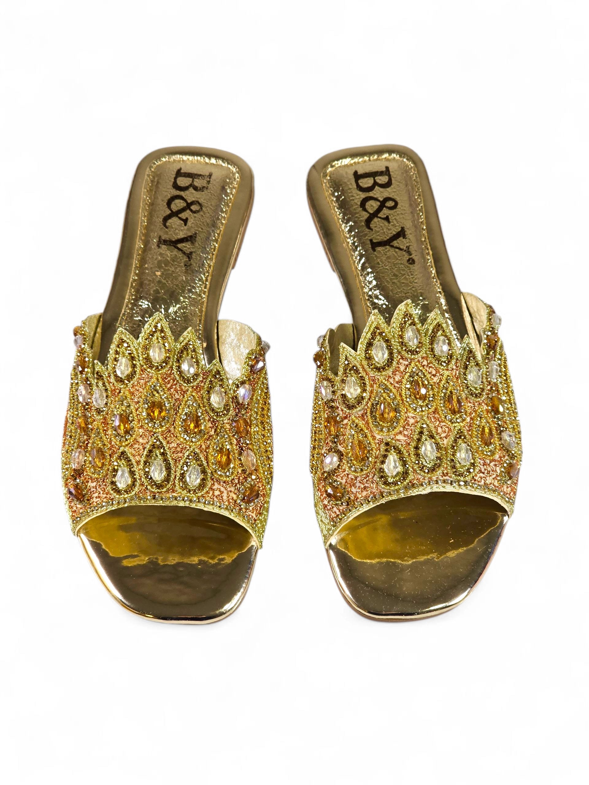 Tamanco 9371 Dourado Sem Salto