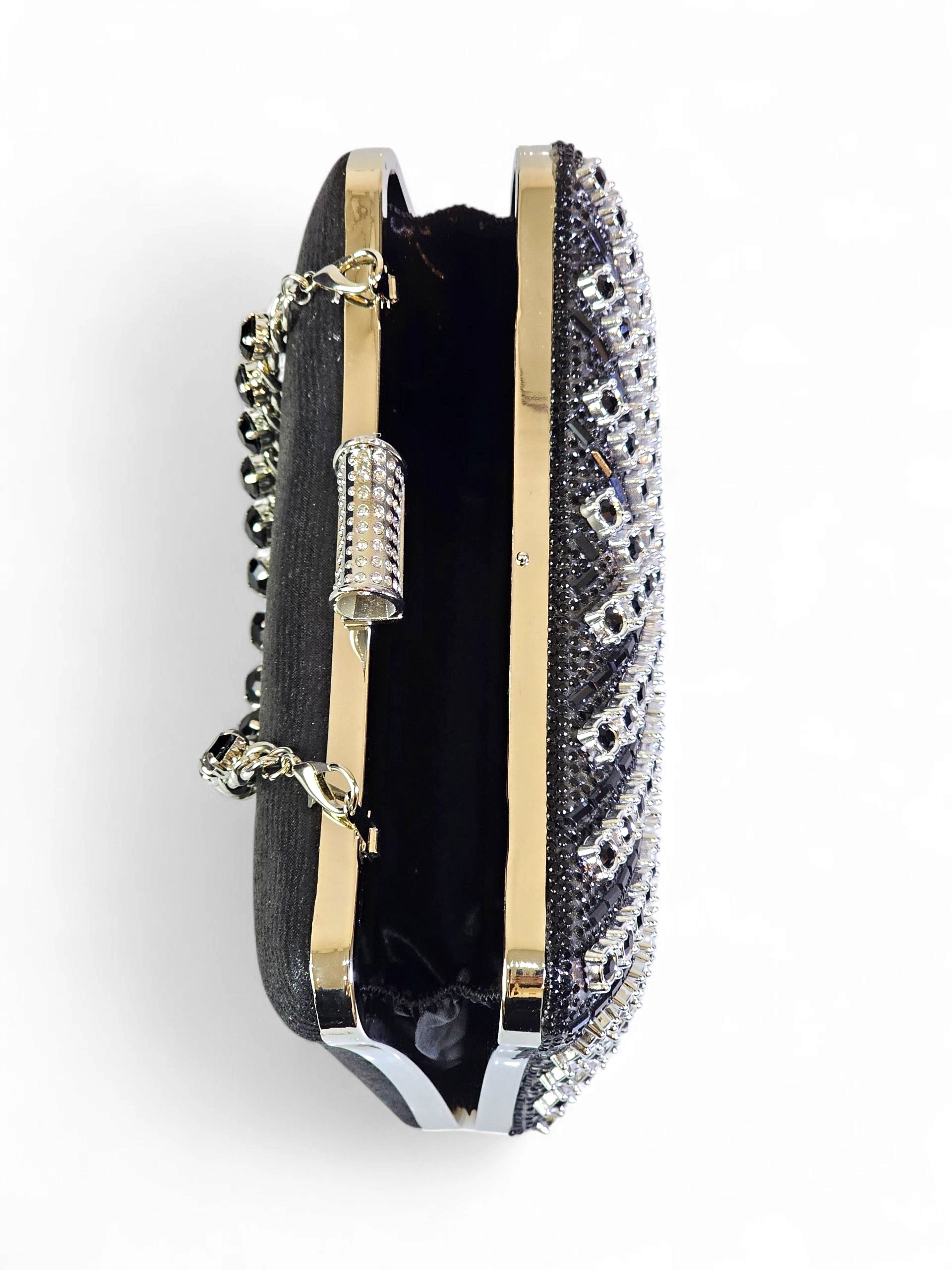 Bolsa Clutch Cristal Preto 015
