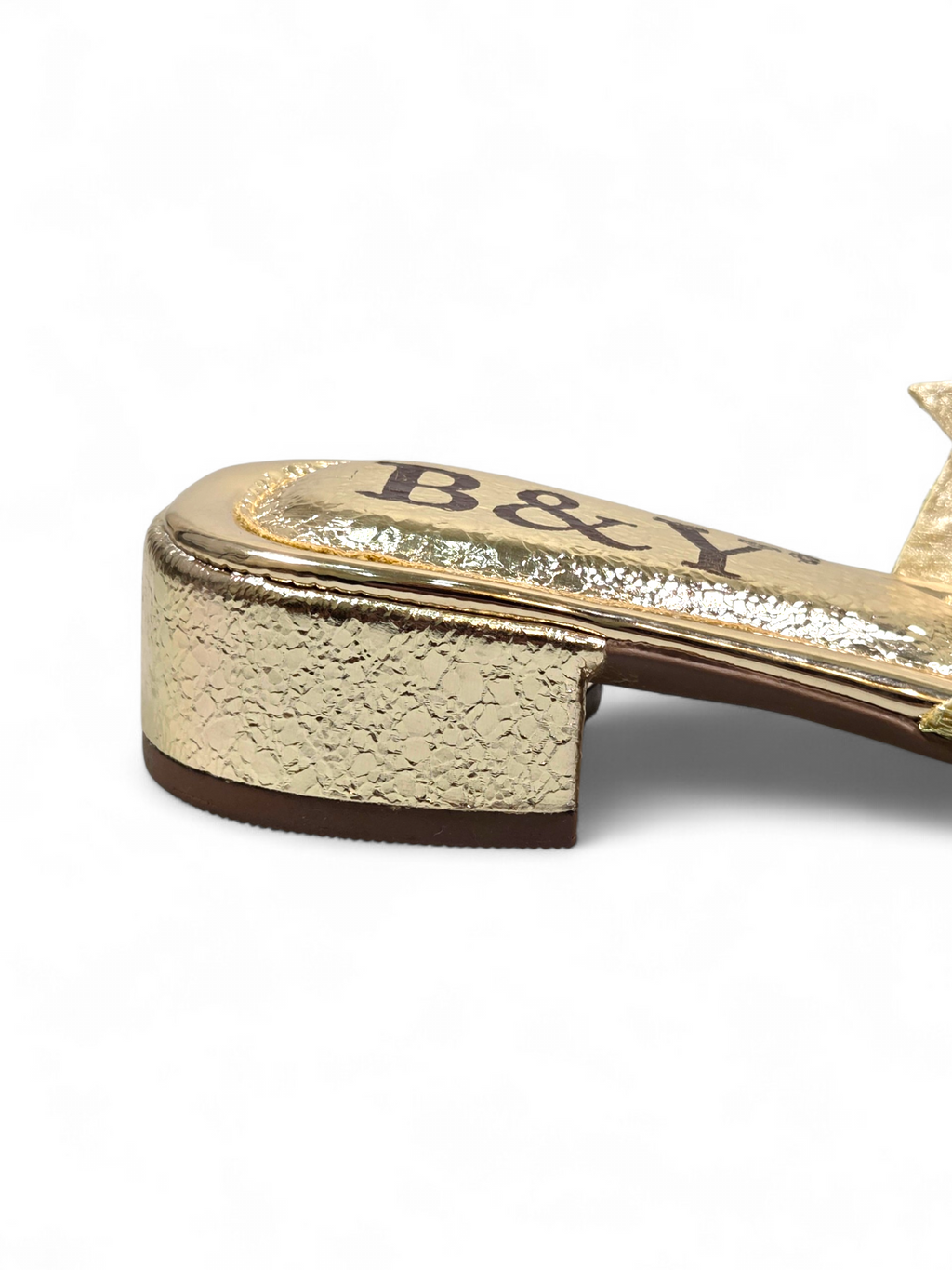Tamanco 9278 Dourado Salto Bloco 3 cm