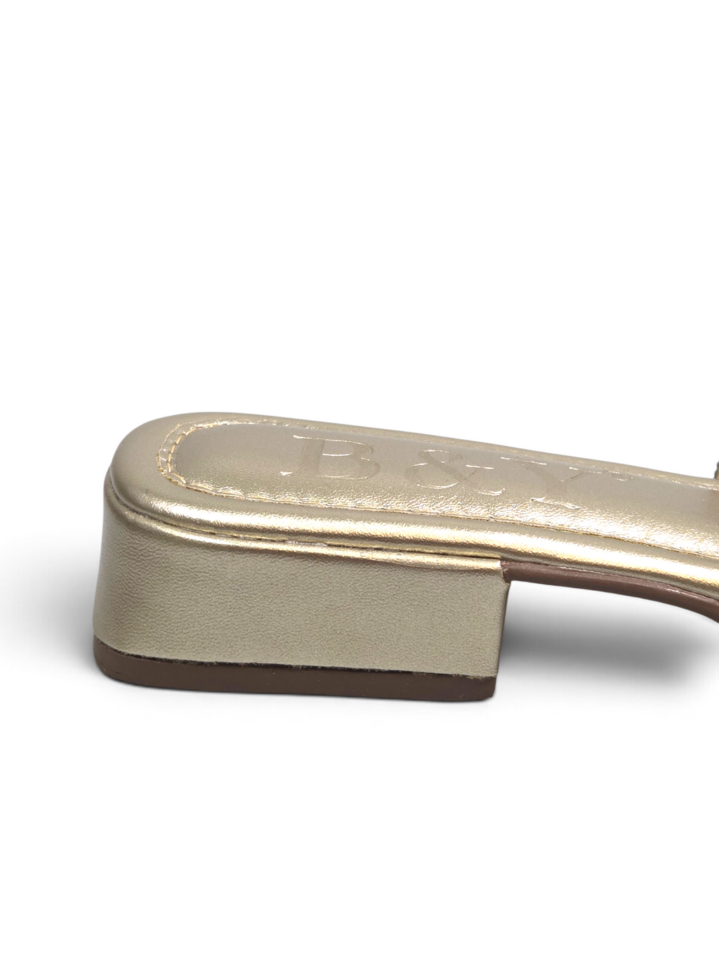 Tamanco 9868 Dourado Salto Baixo 2 cm
