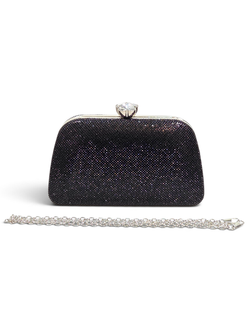 Bolsa Glamour Clutch Cristal Preto 1090