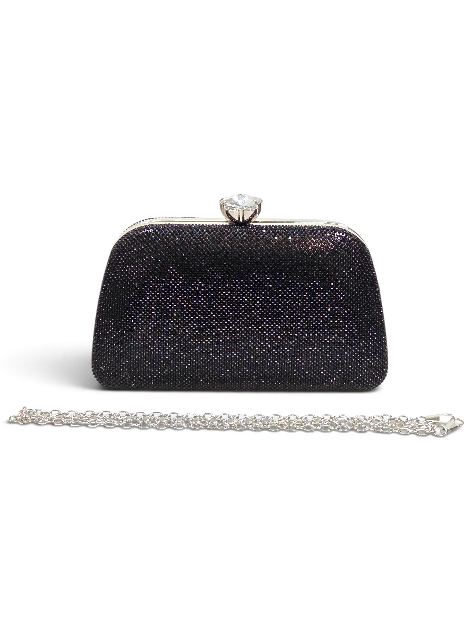 Bolsa Glamour Clutch Cristal Preto 1090