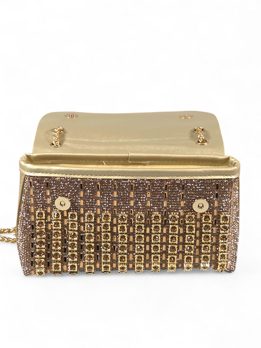 Bolsa Luxo Cristal Dourada 1045