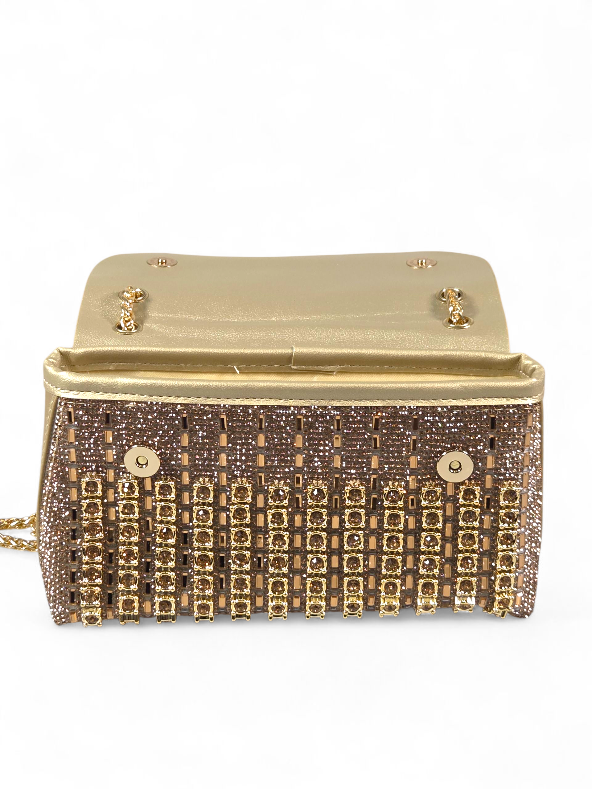 Bolsa Luxo Cristal Dourada 1045