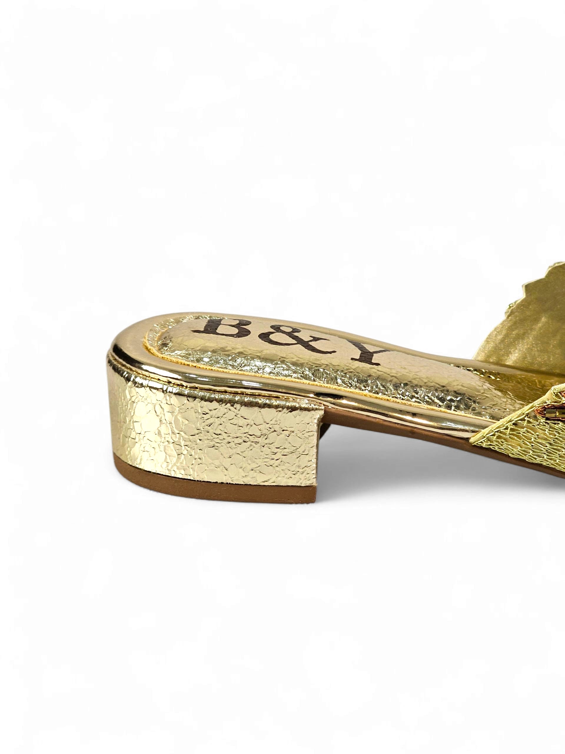 Tamanco 9780 Dourado Salto Bloco