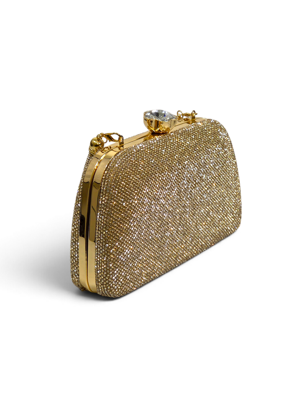 Bolsa Glamour Clutch Cristal Dourado 1091