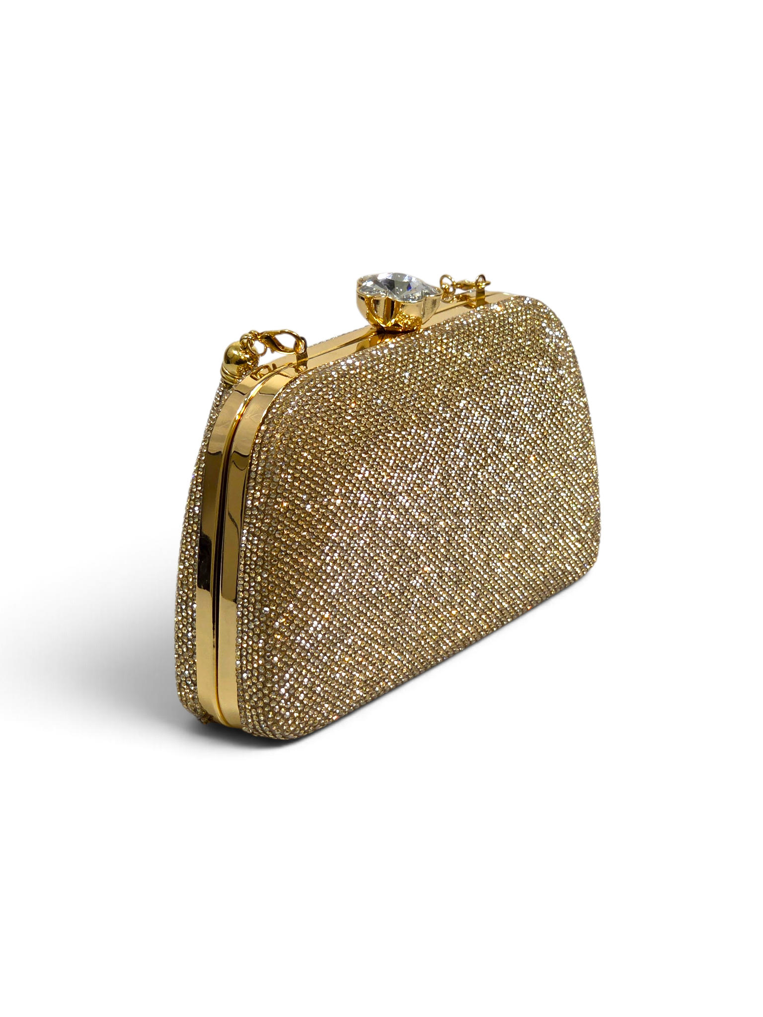 Bolsa Glamour Clutch Cristal Dourado 1091
