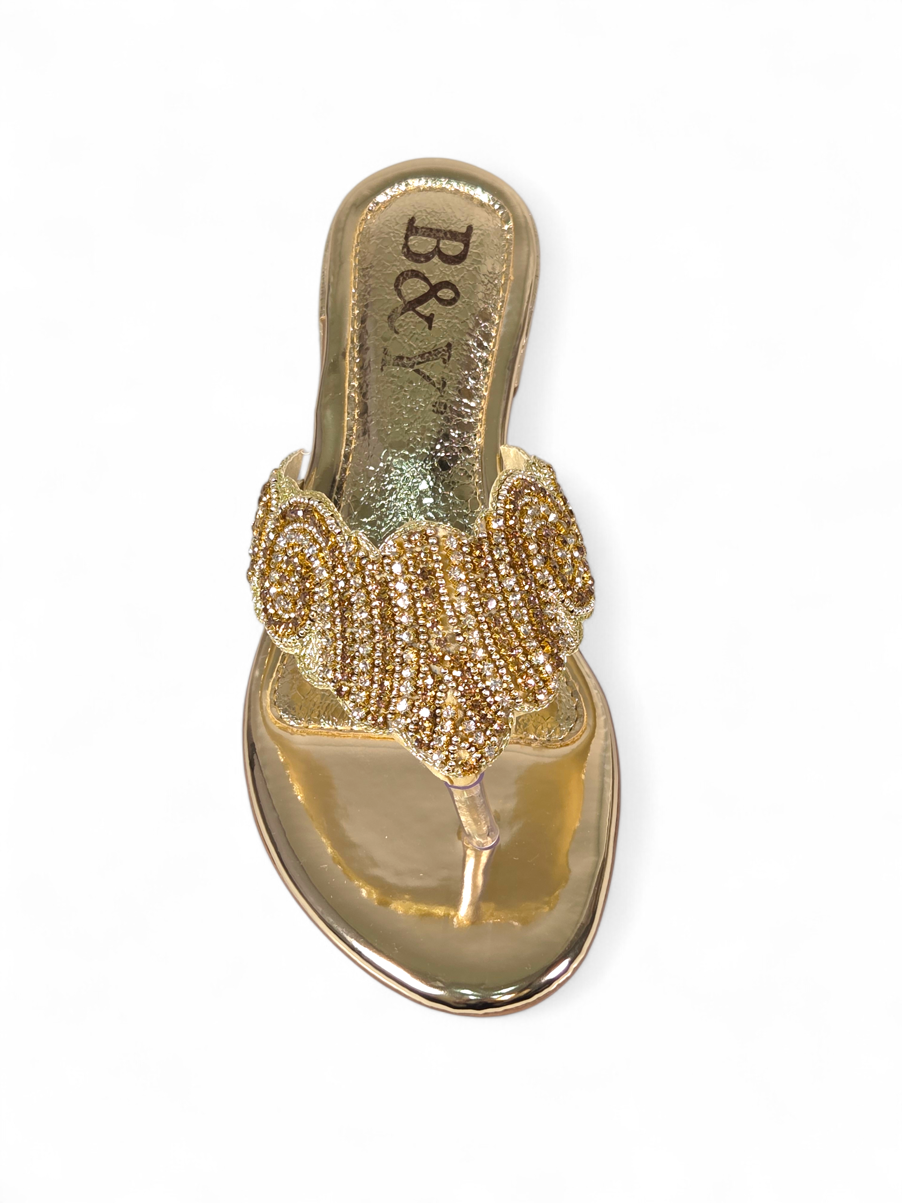 Chinelo 9827 Dourado Salto Bloco