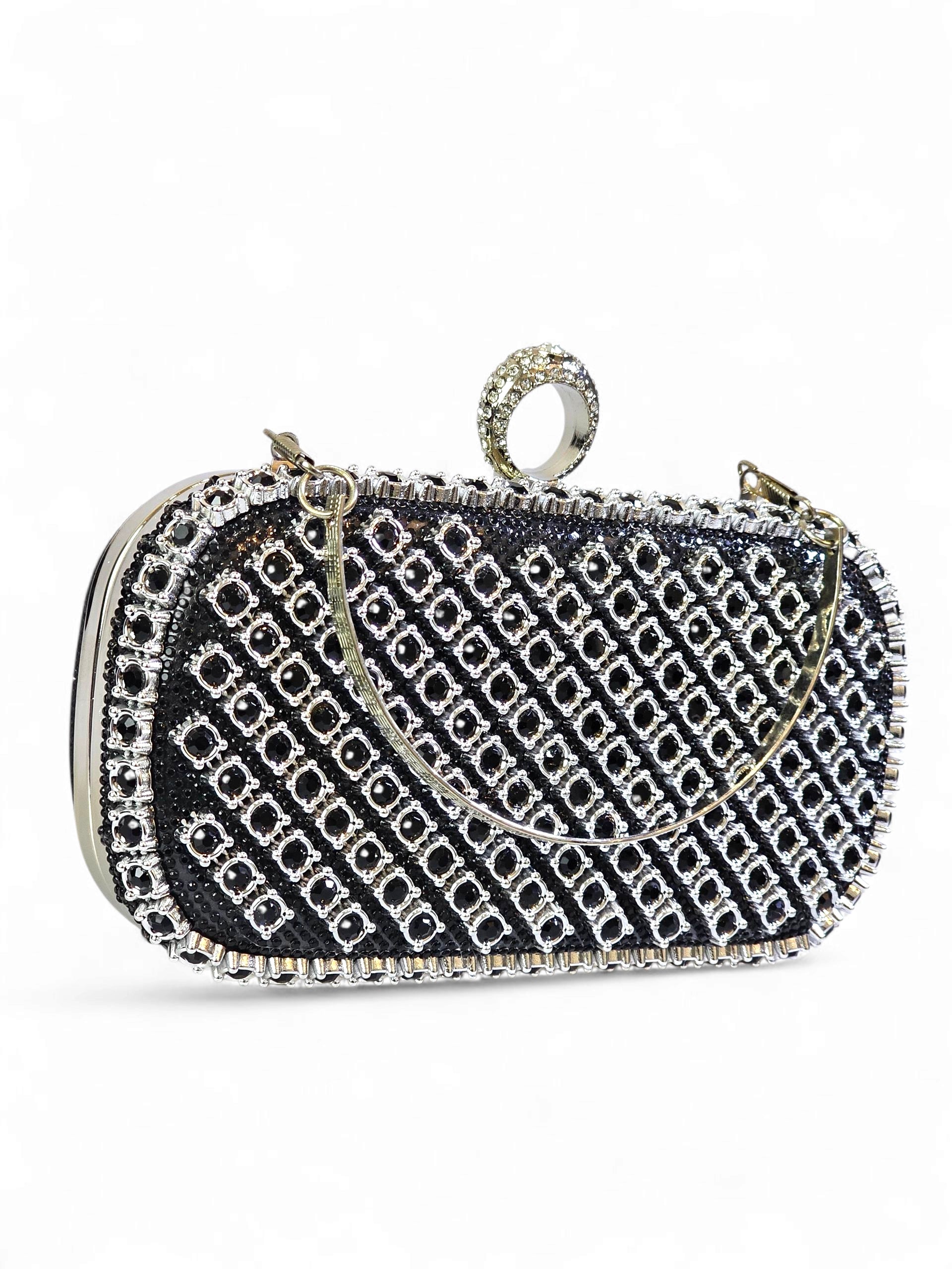 Bolsa Clutch Cristal Preto 016