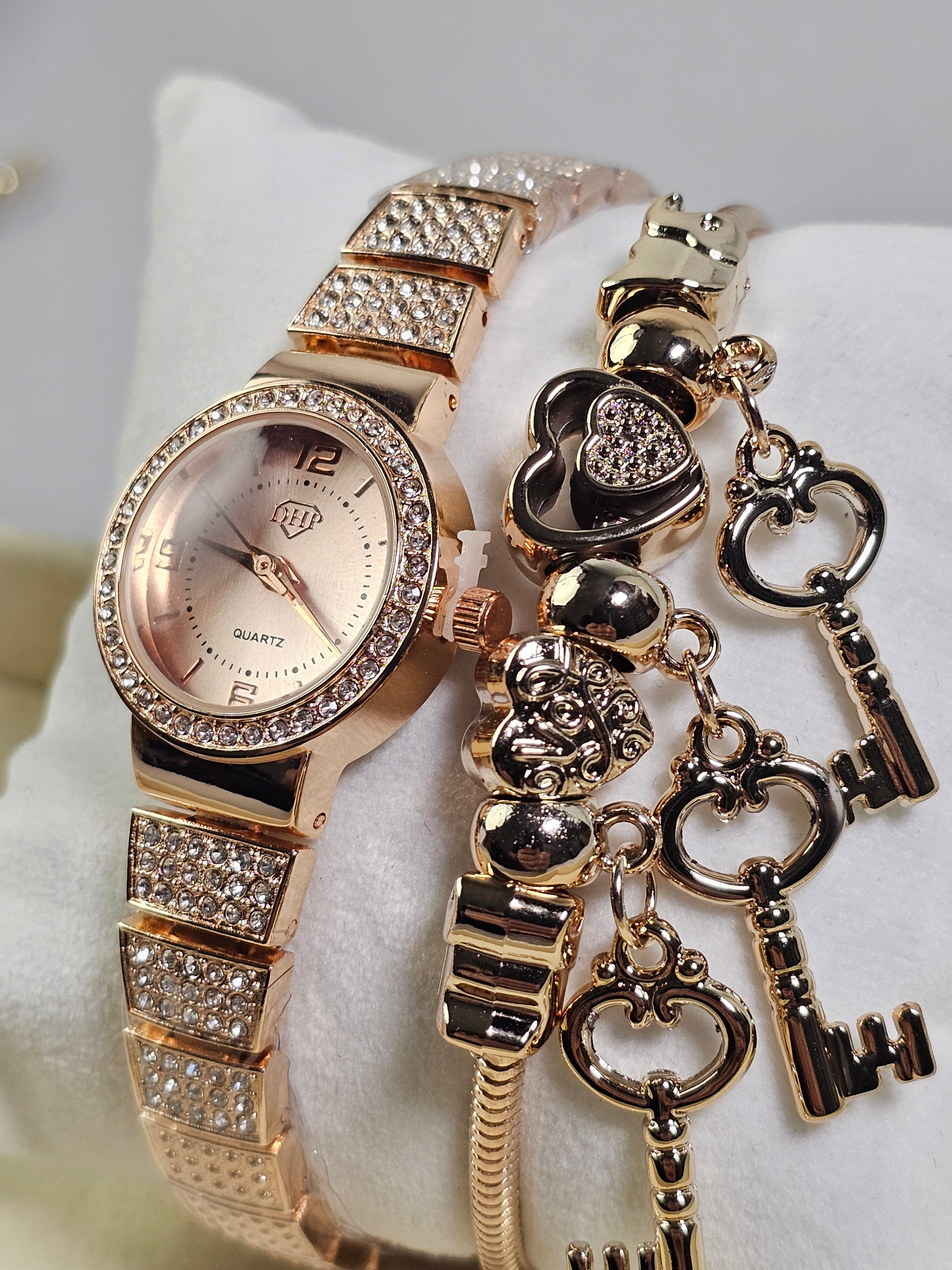 Relógio Prova d’Água com Pulseira Folheada 046