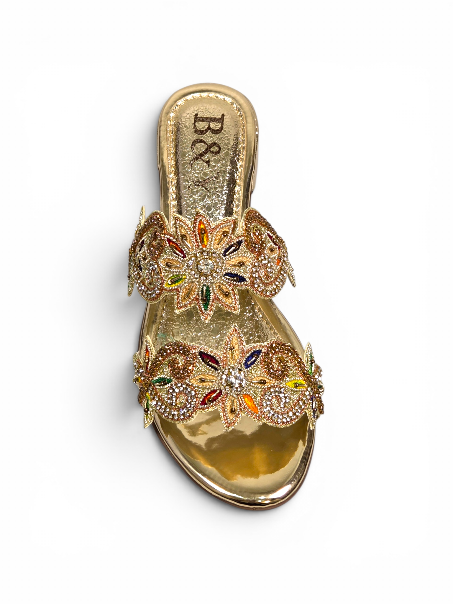 Tamanco 9849 Dourado Salto Baixo 3 cm