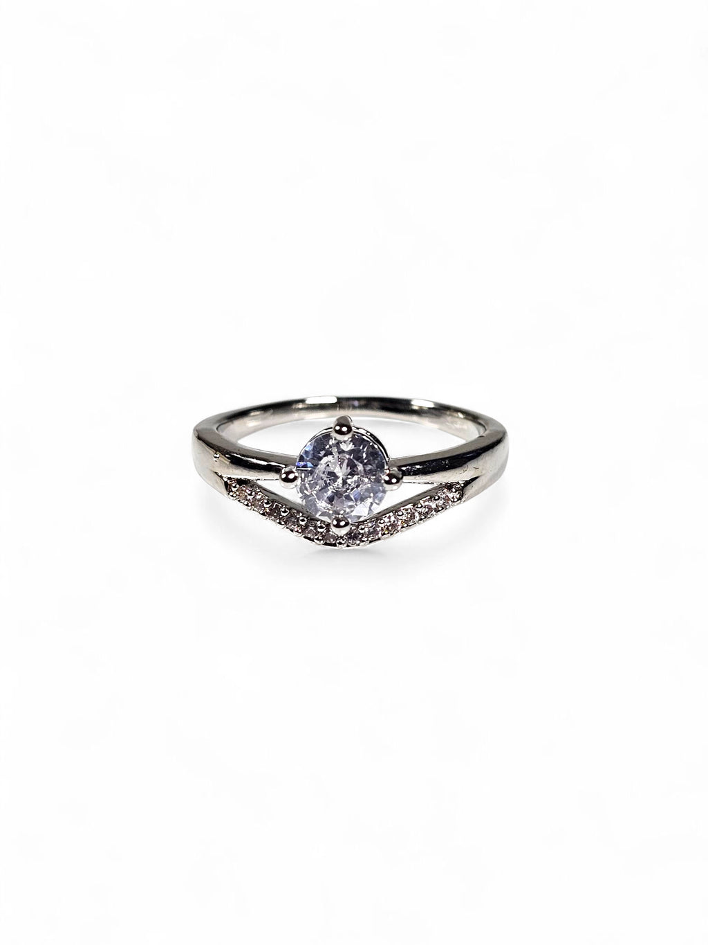 Anel Cristal Zirconia Prata 007