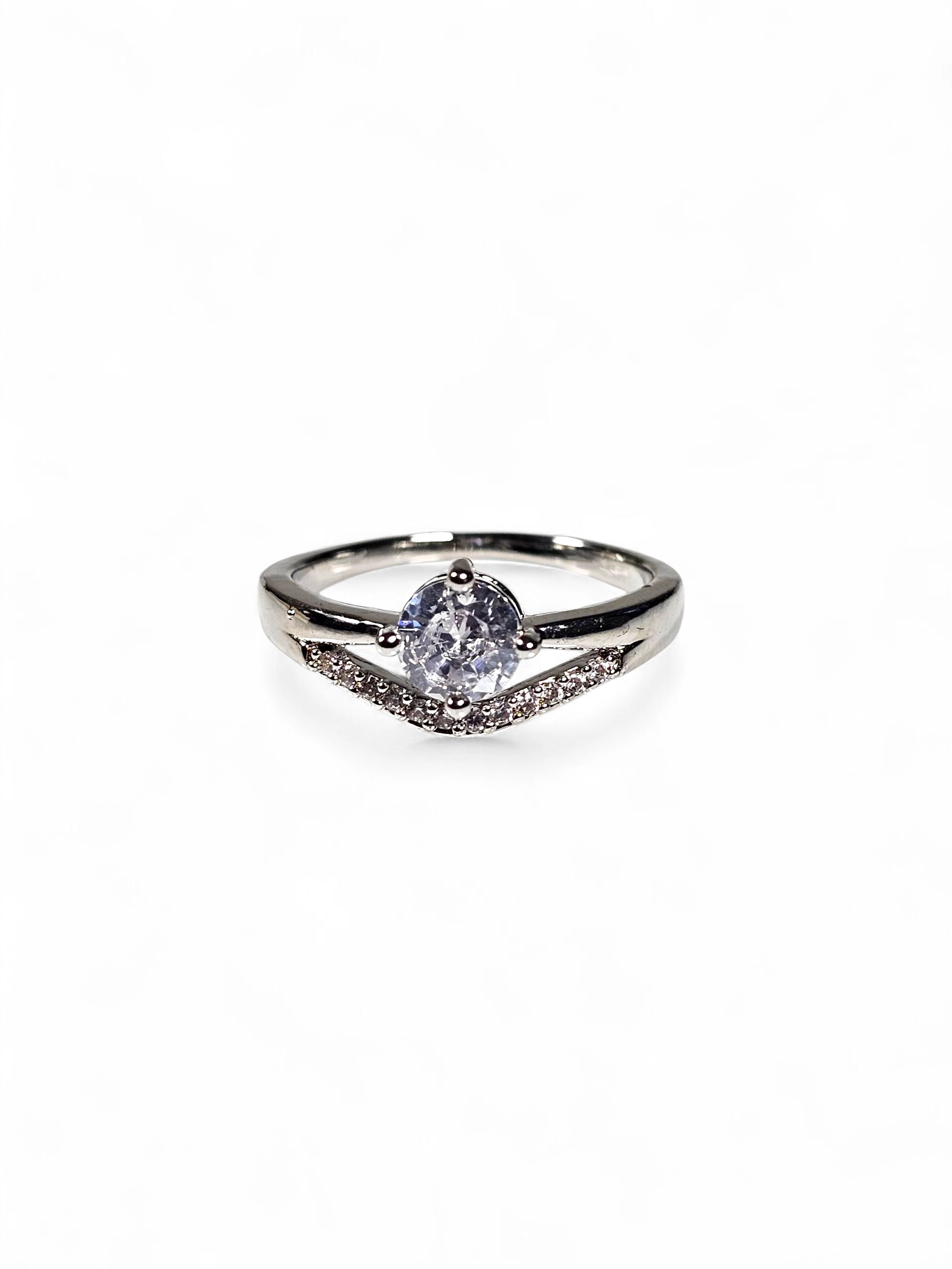 Anel Cristal Zirconia Prata 007