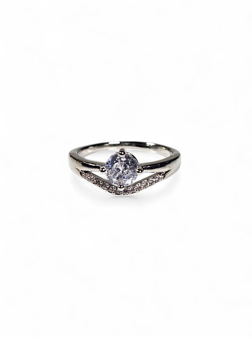 Anel Cristal Zirconia Prata 007